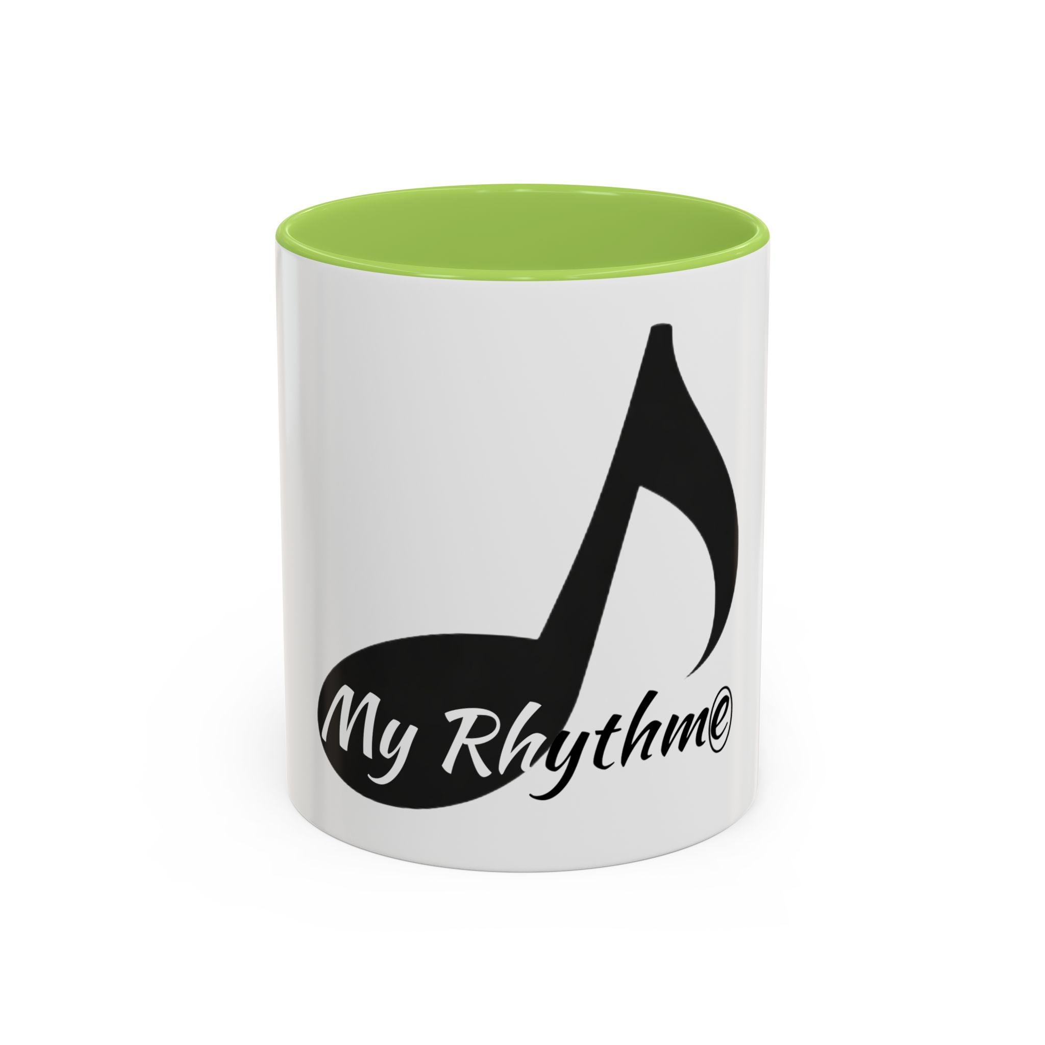 Music Note Accent Mug — "My Rhythmé" Pink Interior Coffee Mug