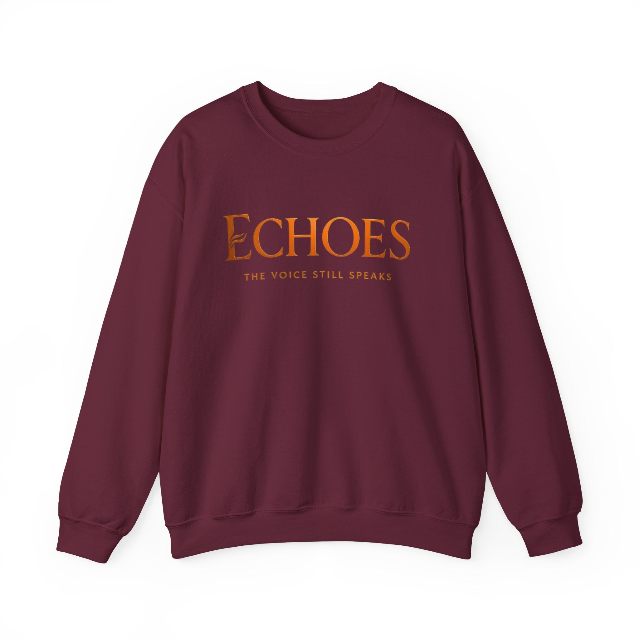 Echoes Crewneck Sweatshirt — "Echoes: The Voice Still Speaks" Minimal Graphic