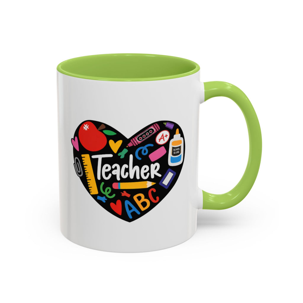 Teacher Heart Accent Coffee Mug — Teacher Appreciation Gift (11/15oz)
