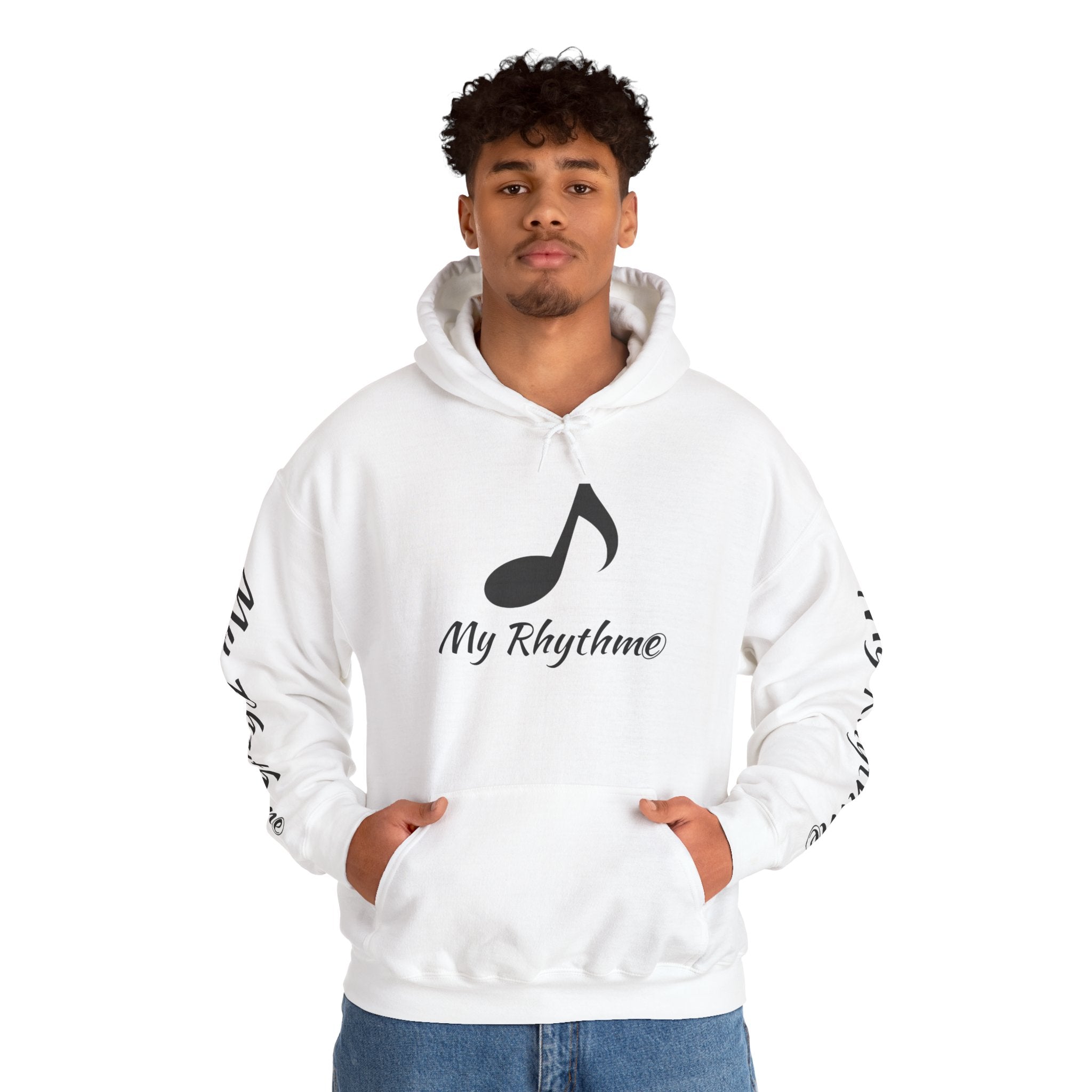 Rhythmic Note Hoodie — "My Rhythme" Music-Inspired Pullover