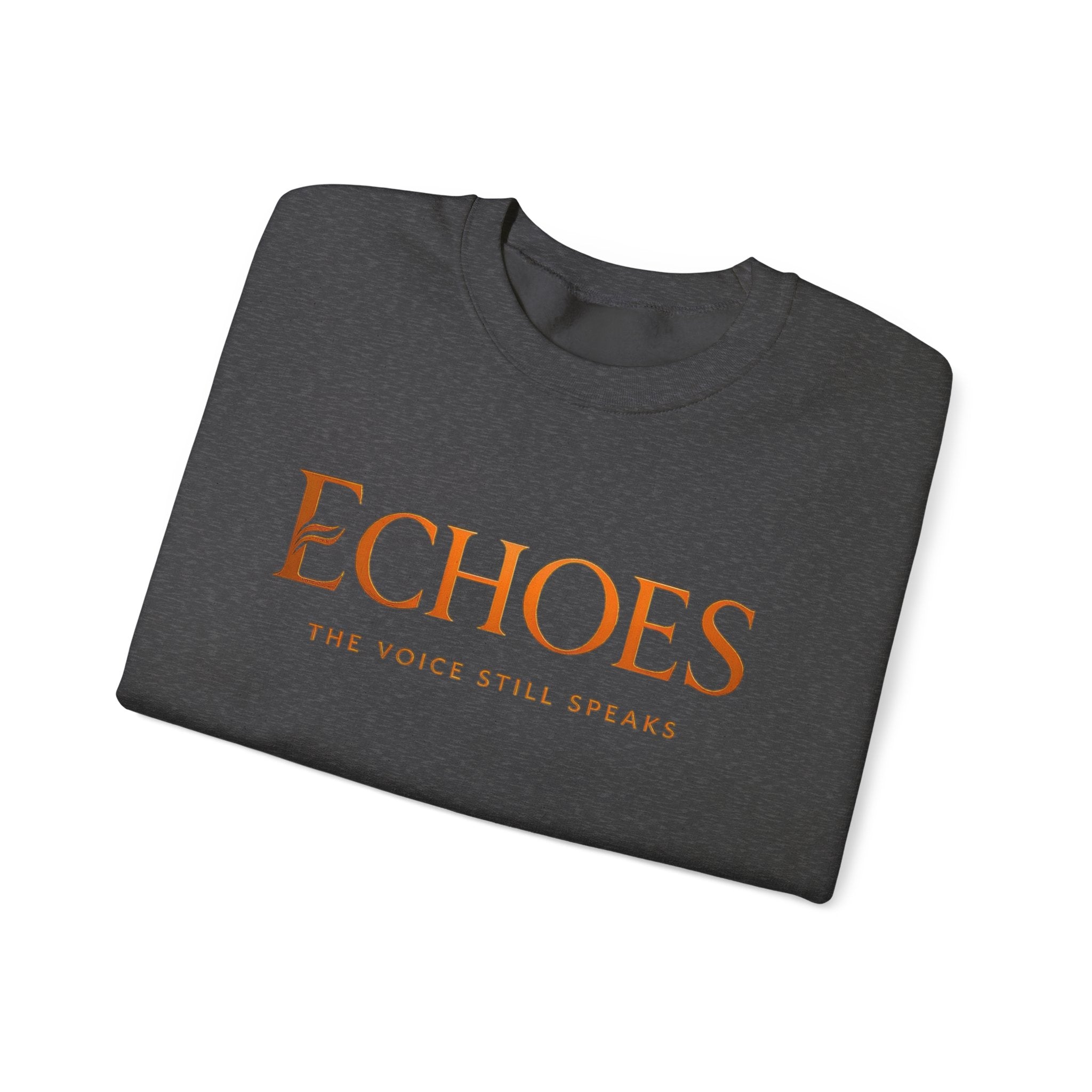Echoes Crewneck Sweatshirt — "Echoes: The Voice Still Speaks" Minimal Graphic