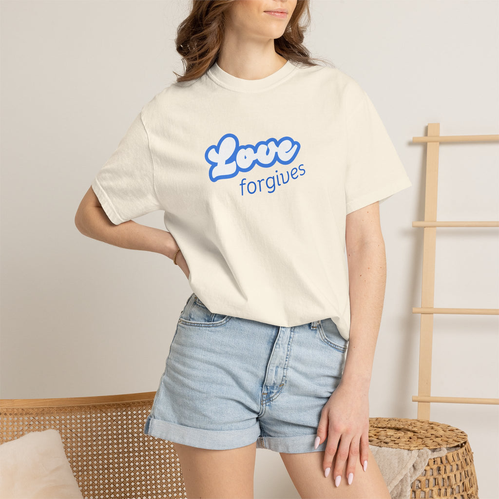 Love Forgives T-Shirt — Retro Script Graphic Tee
