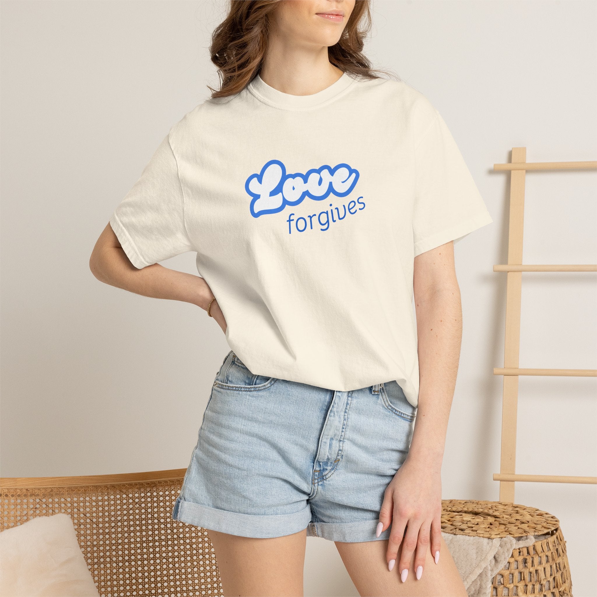 Love Forgives T-Shirt — Retro Script Graphic Tee