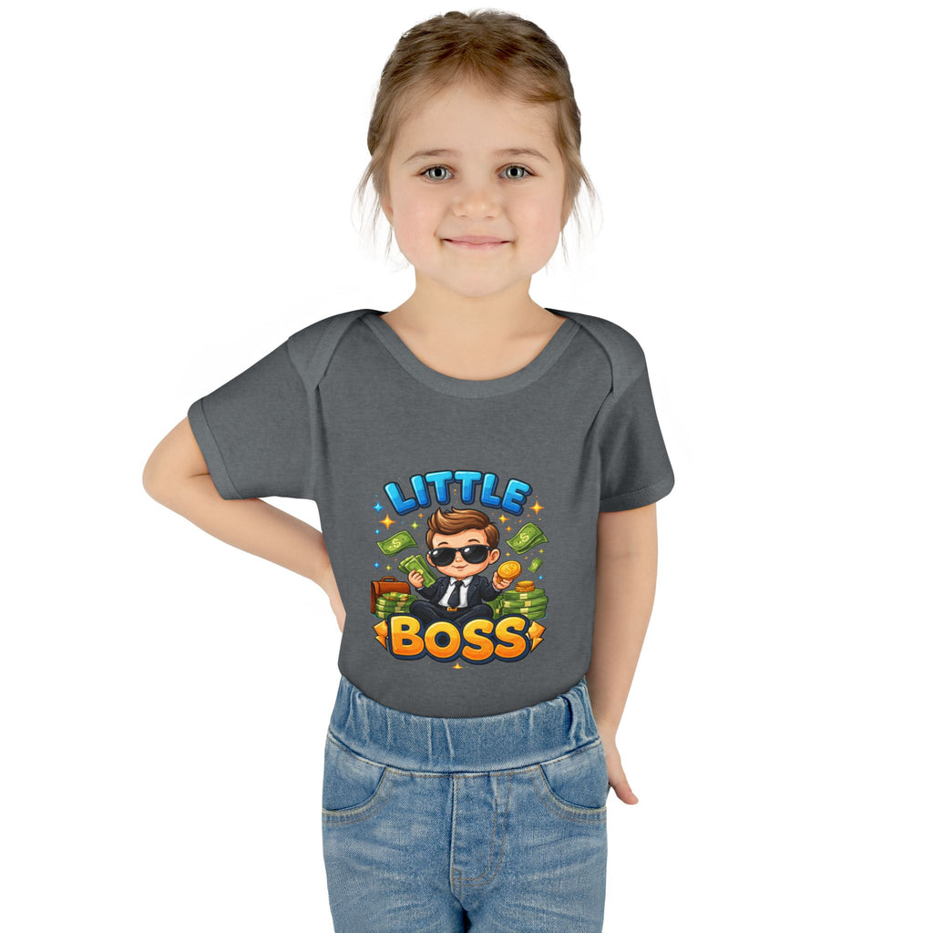 Little Boss Infant Bodysuit – Cute Baby Onesie with 'Little Boss' Cartoon Design