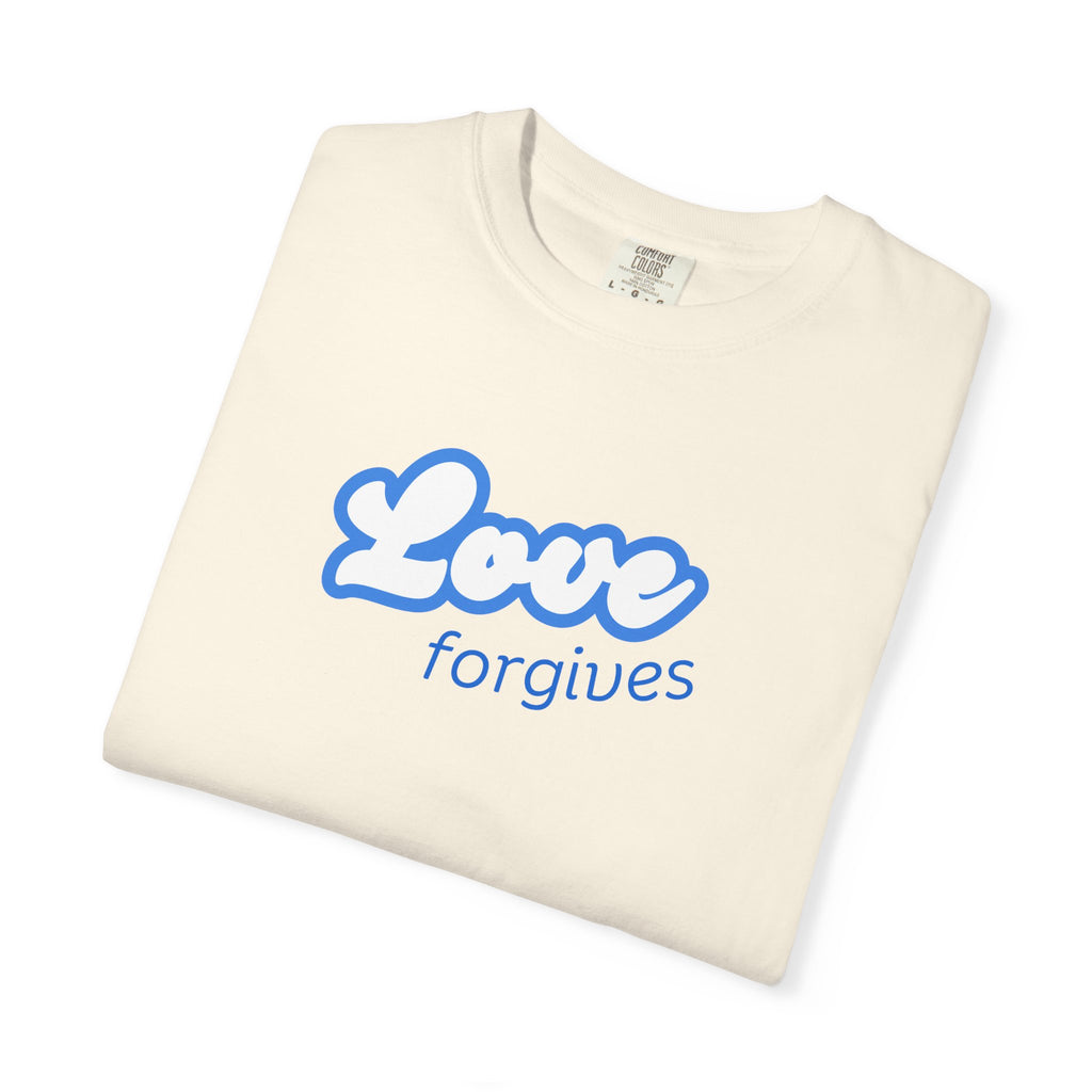 Love Forgives T-Shirt — Retro Script Graphic Tee
