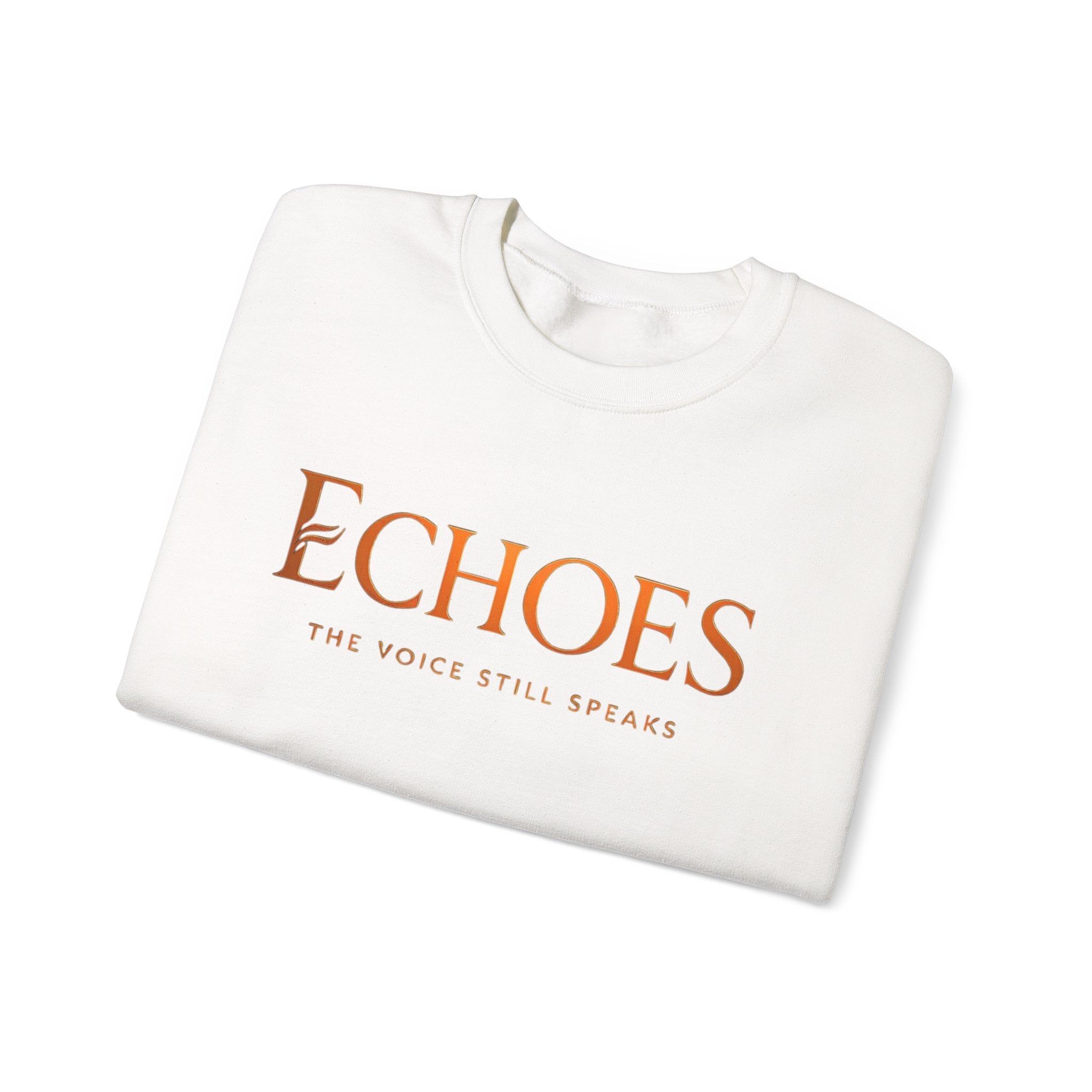 Echoes Crewneck Sweatshirt — "Echoes: The Voice Still Speaks" Minimal Graphic