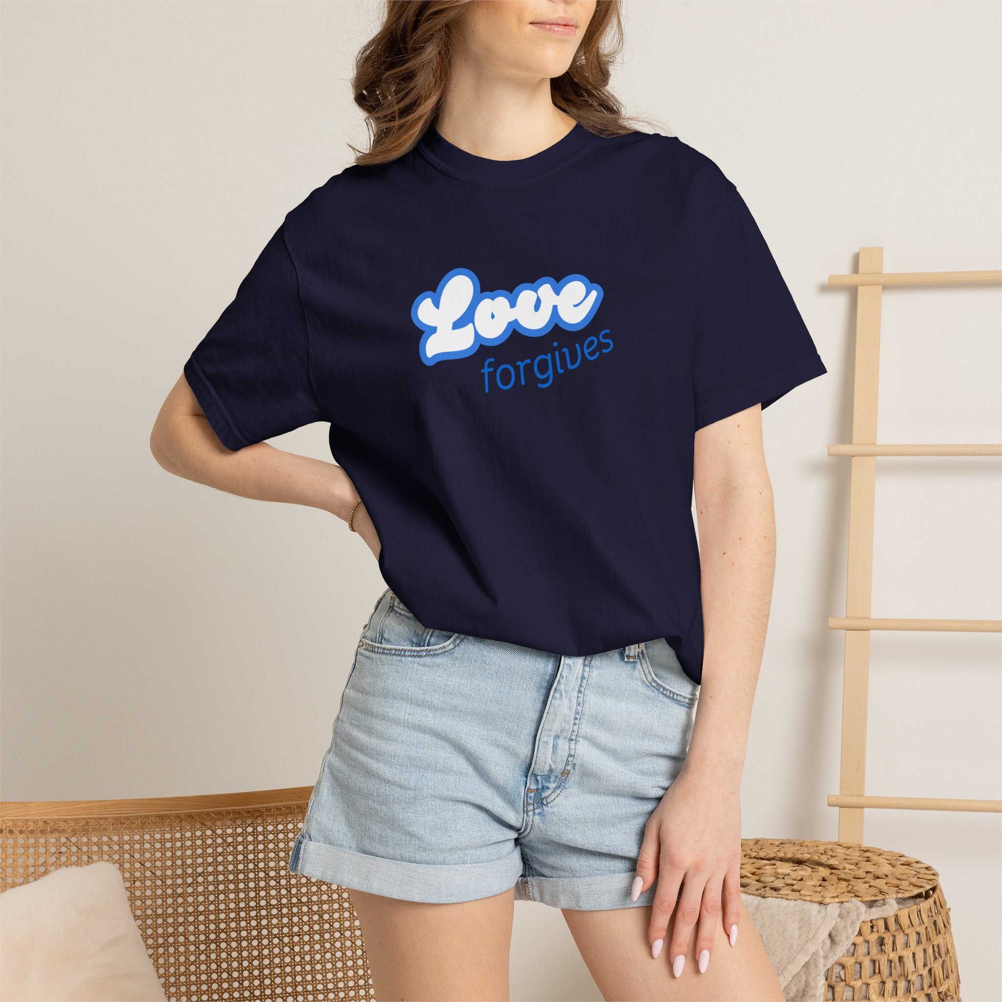 Love Forgives T-Shirt — Retro Script Graphic Tee