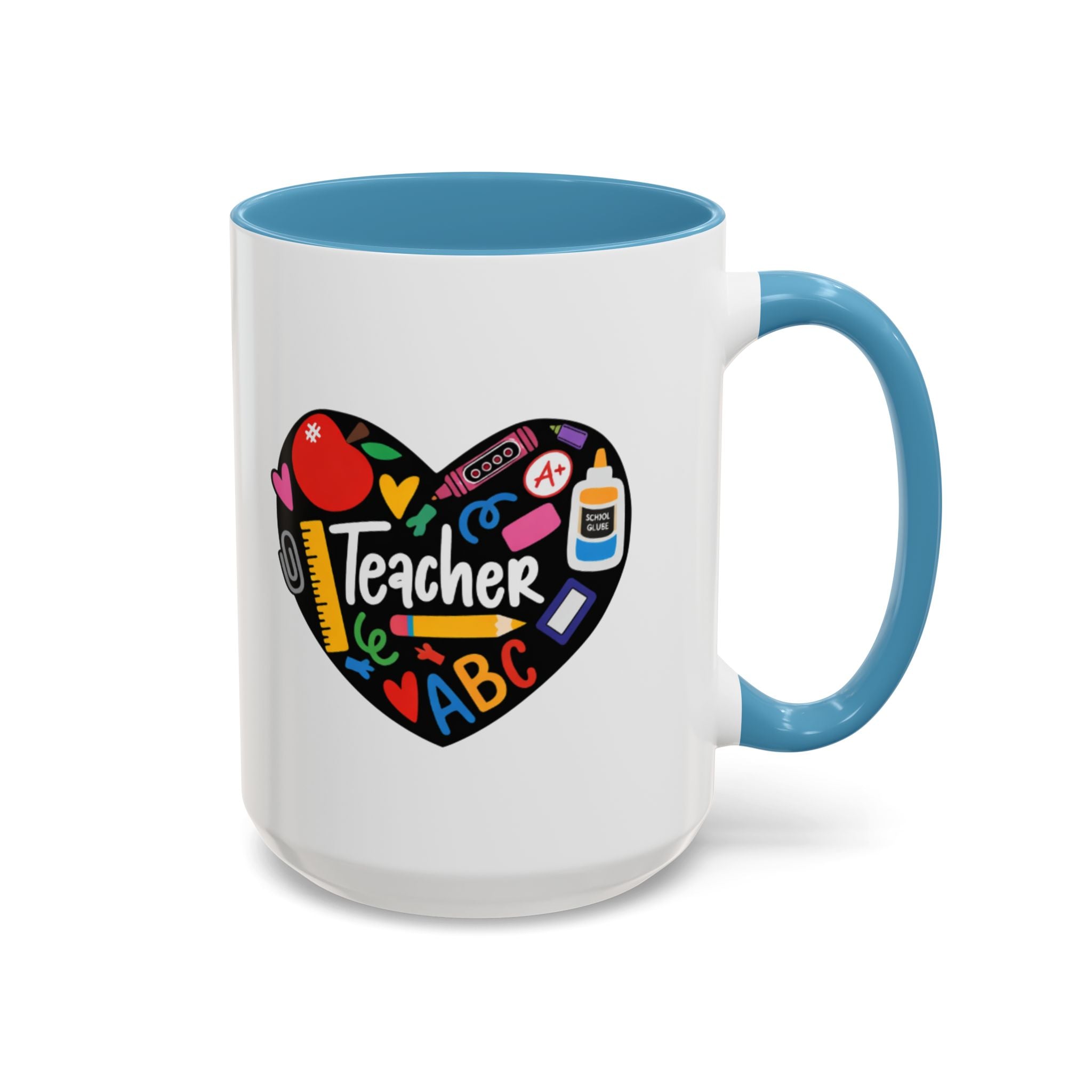 Teacher Heart Accent Coffee Mug — Teacher Appreciation Gift (11/15oz)