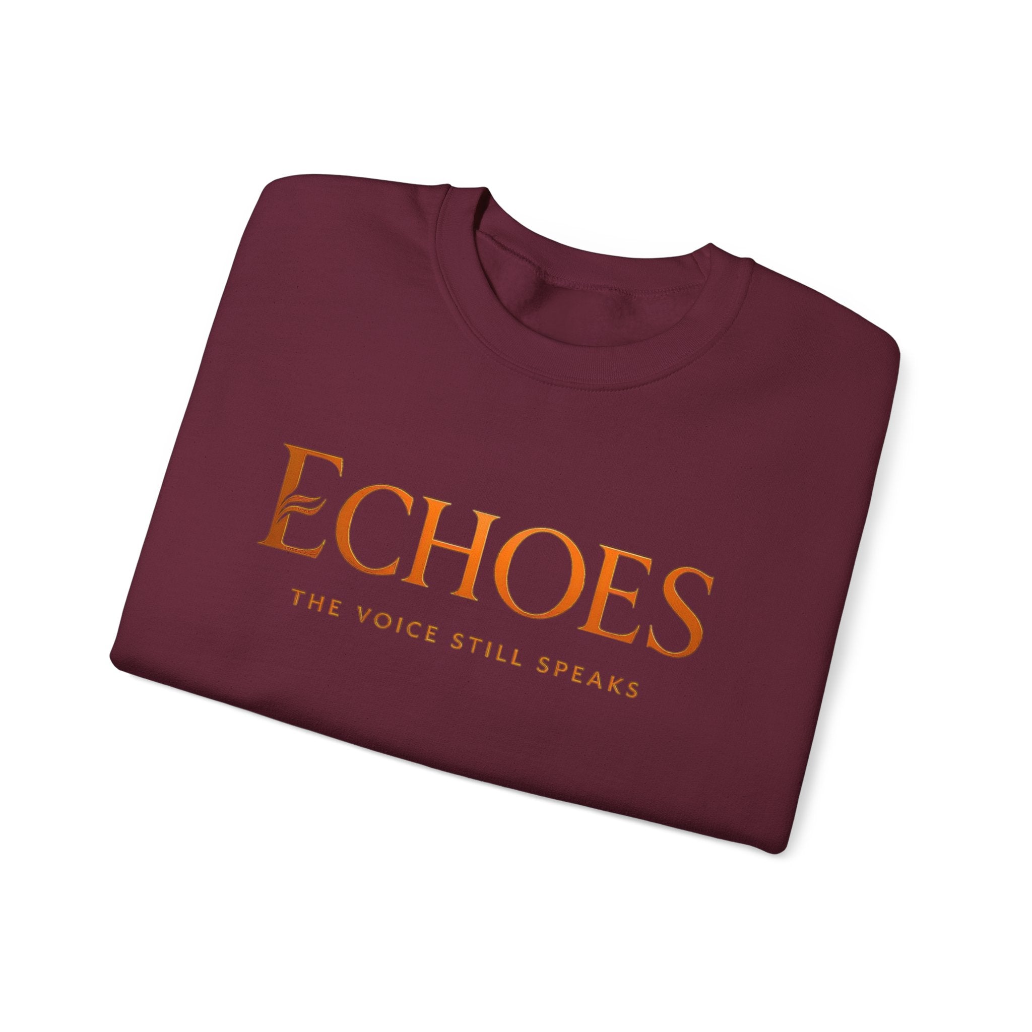 Echoes Crewneck Sweatshirt — "Echoes: The Voice Still Speaks" Minimal Graphic