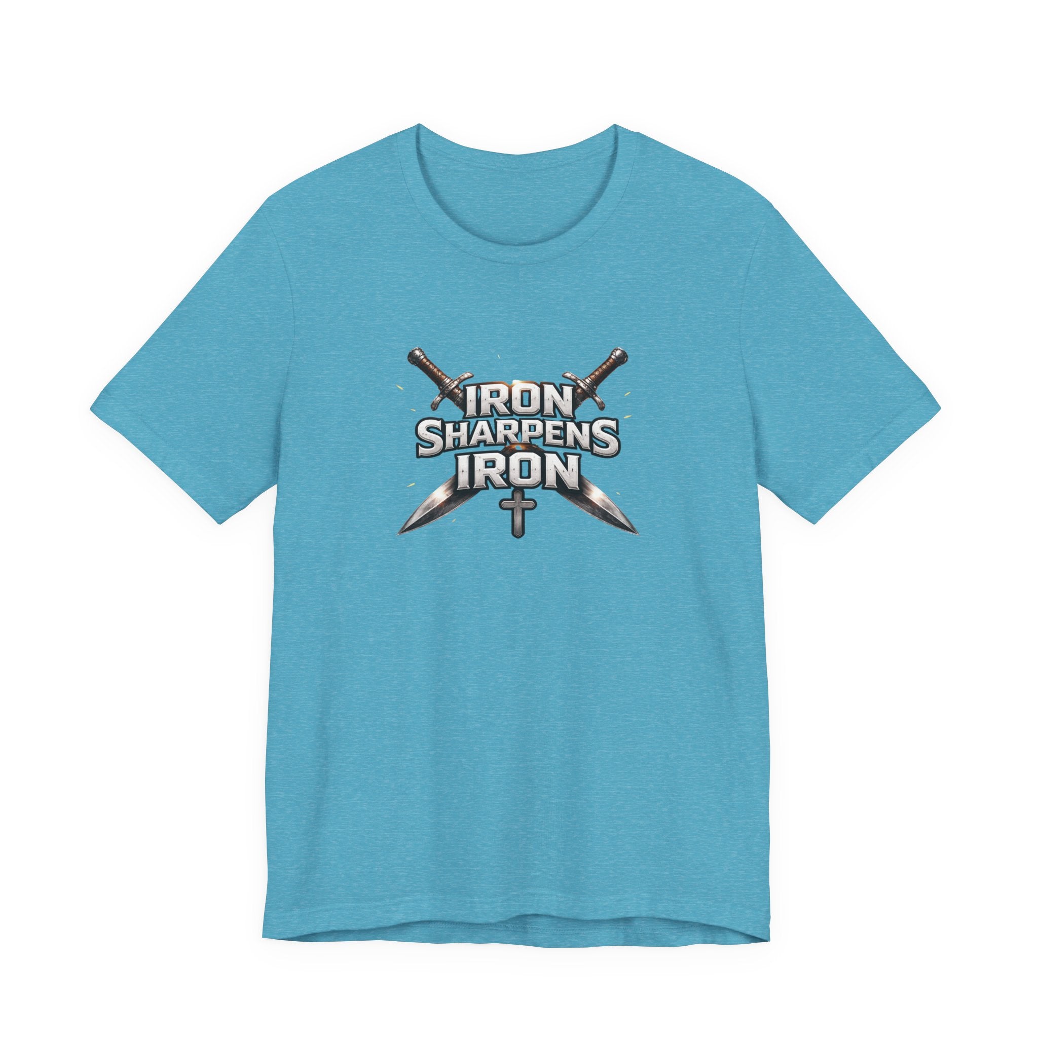 Iron Sharpens Iron T-Shirt — Christian Faith Cross & Swords Tee