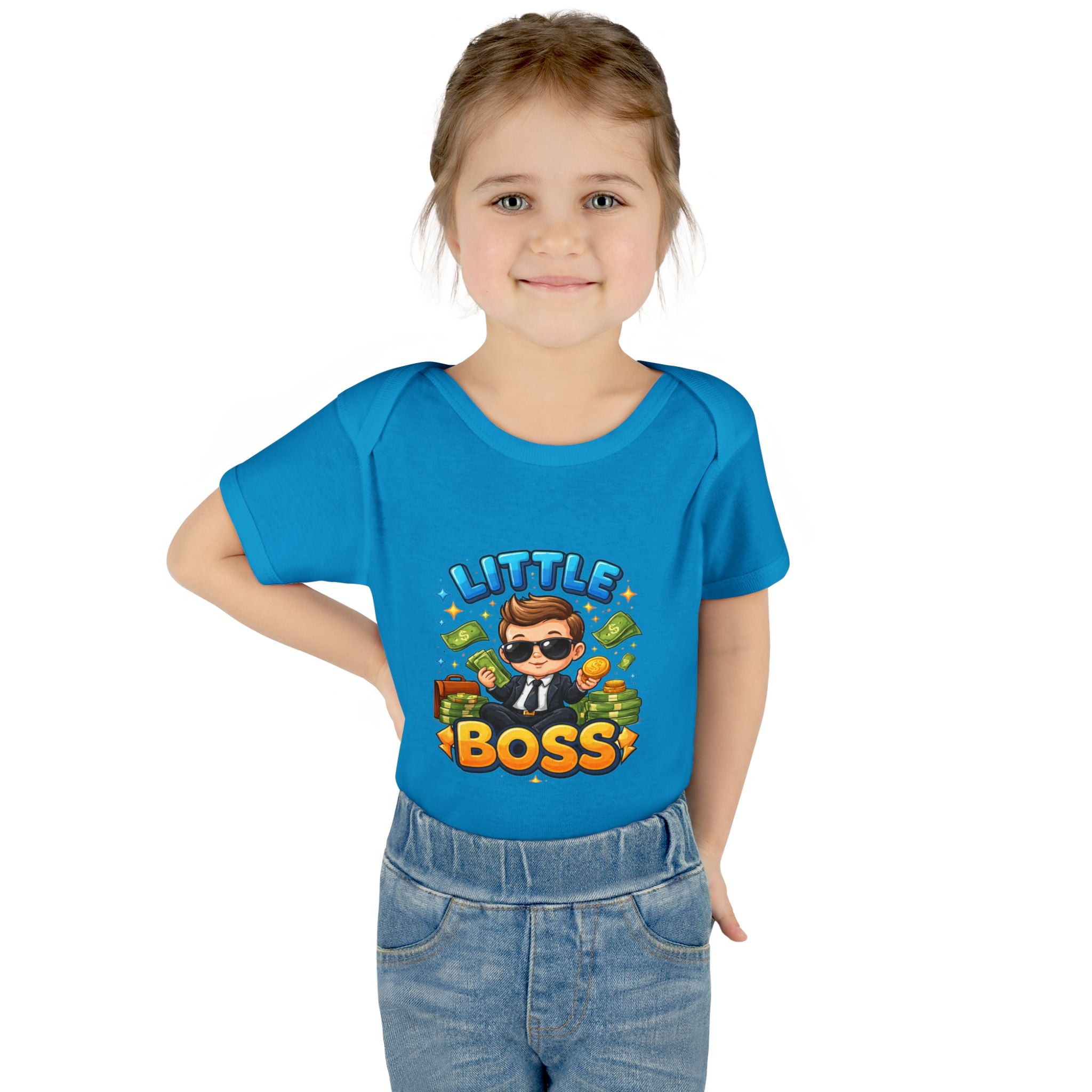 Little Boss Infant Bodysuit – Cute Baby Onesie with 'Little Boss' Cartoon Design