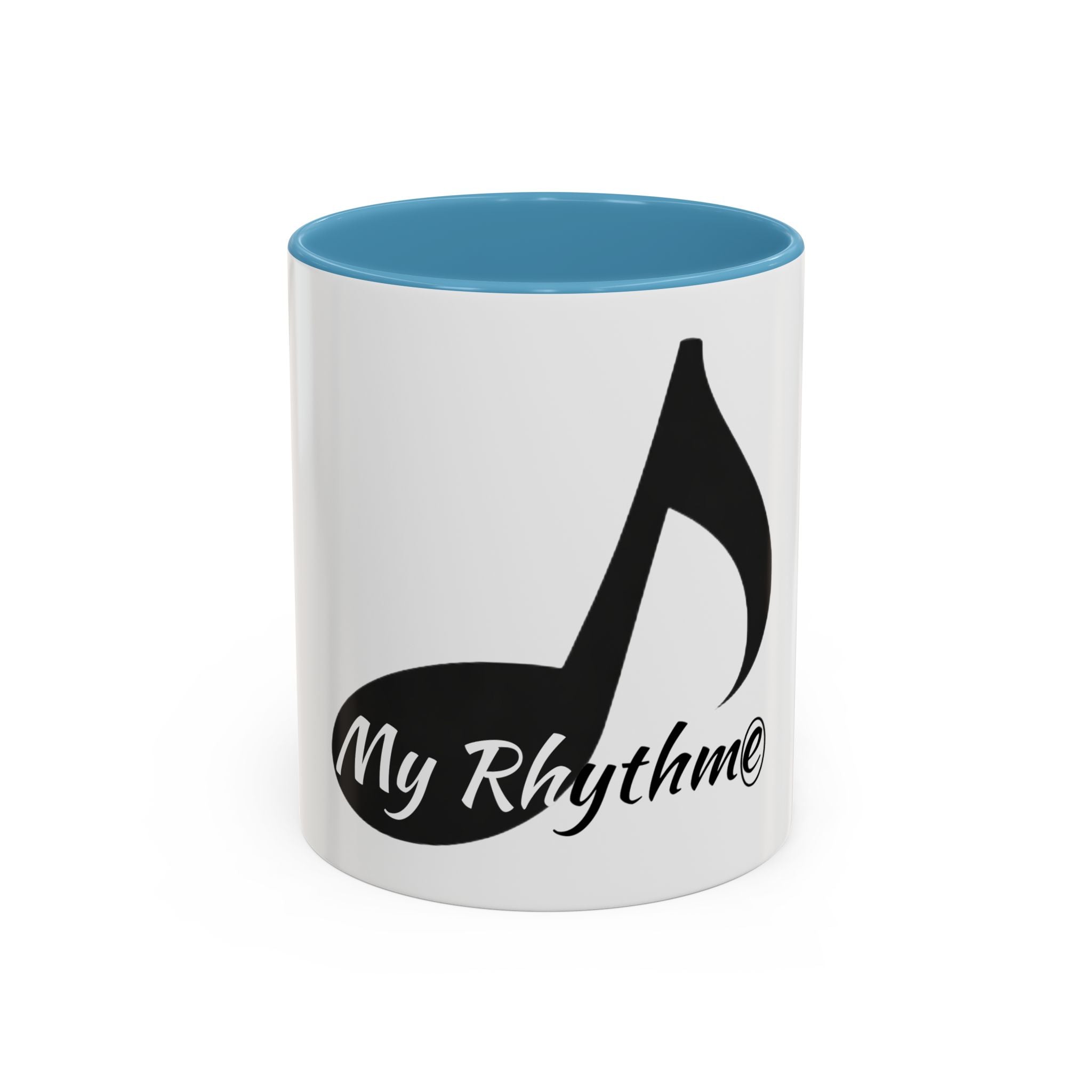 Music Note Accent Mug — "My Rhythmé" Pink Interior Coffee Mug