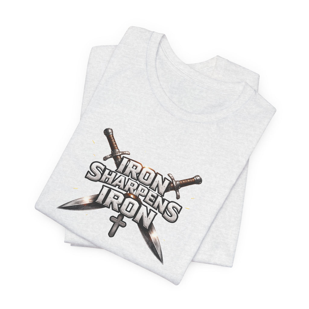 Iron Sharpens Iron T-Shirt — Christian Faith Cross & Swords Tee