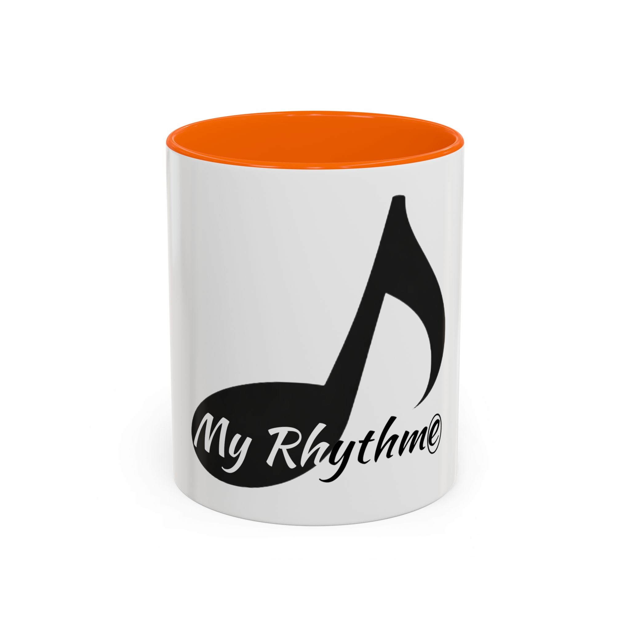 Music Note Accent Mug — "My Rhythmé" Pink Interior Coffee Mug