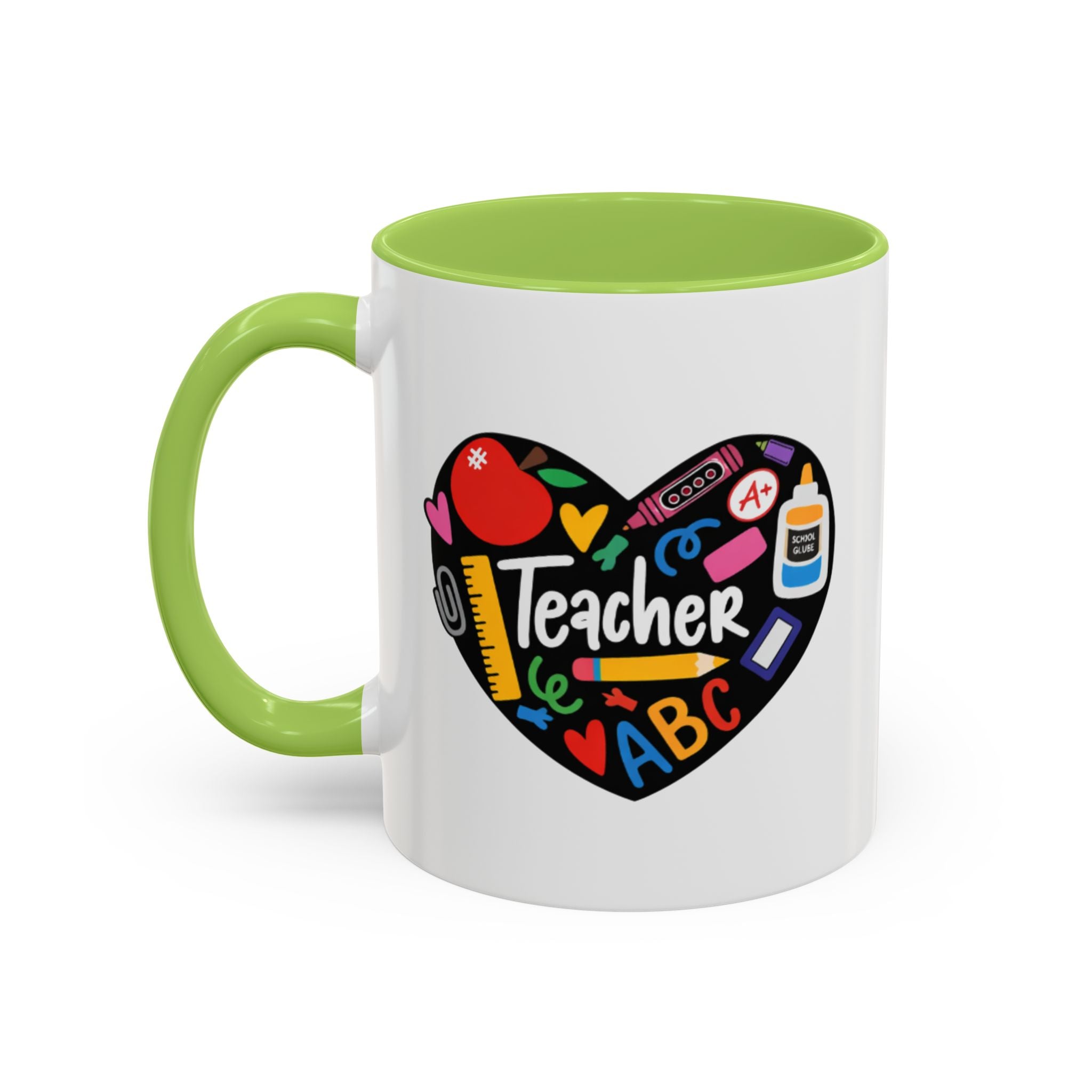 Teacher Heart Accent Coffee Mug — Teacher Appreciation Gift (11/15oz)