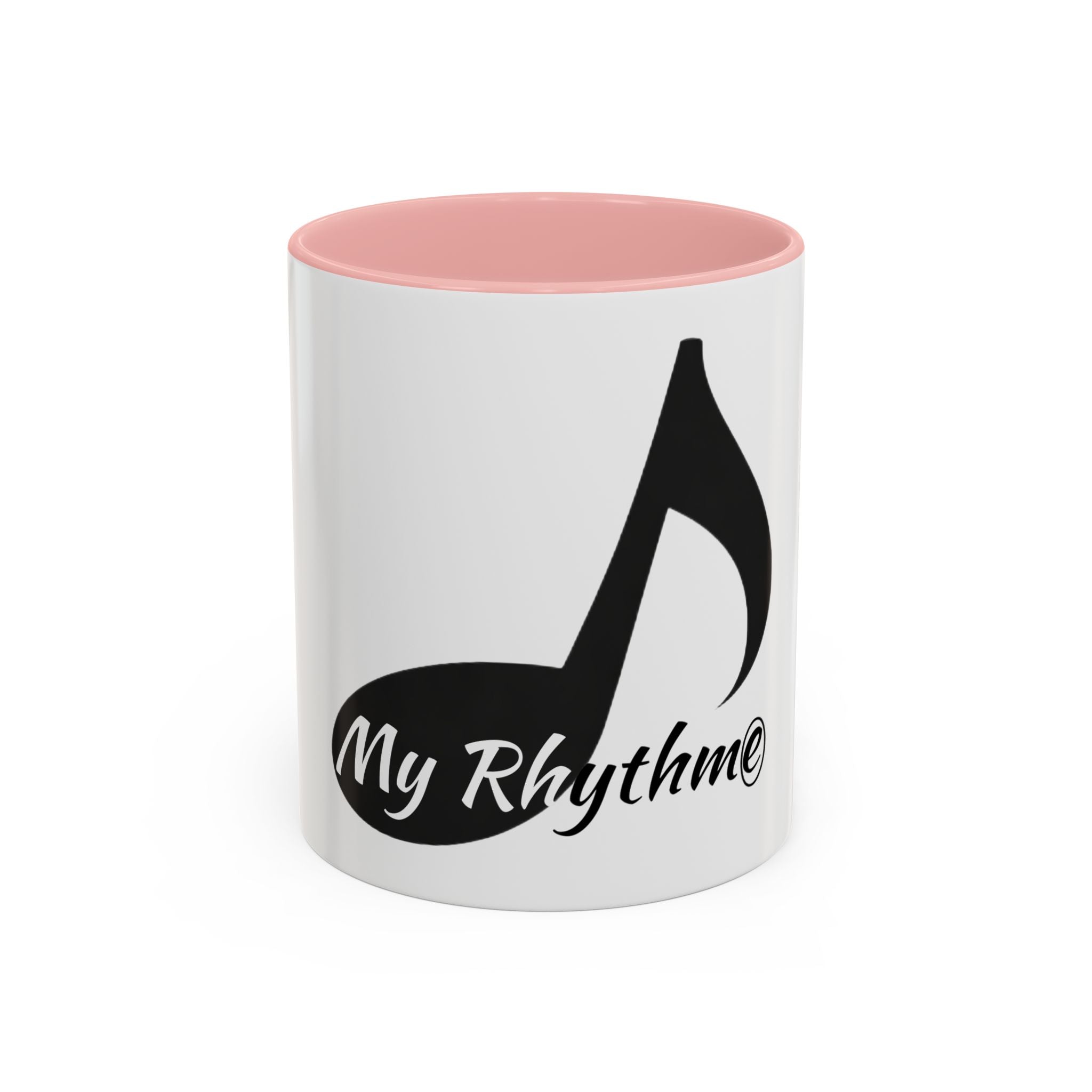 Music Note Accent Mug — "My Rhythmé" Pink Interior Coffee Mug