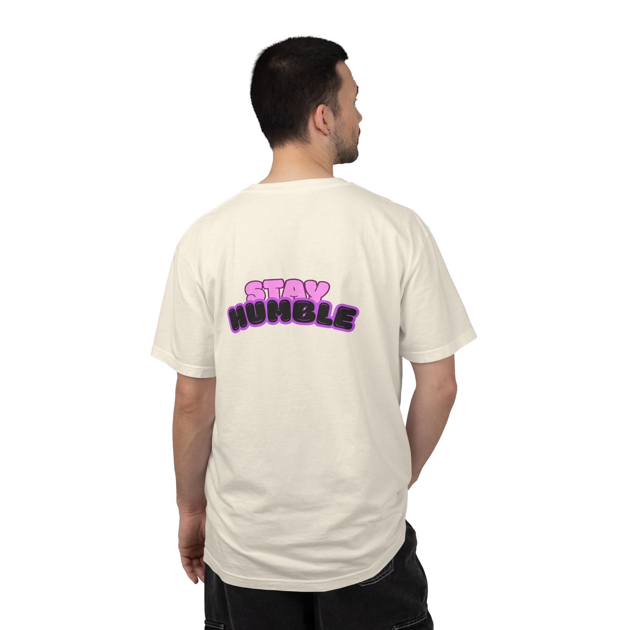 Stay Humble Graphic T-Shirt — Retro Pink & Black Text Tee