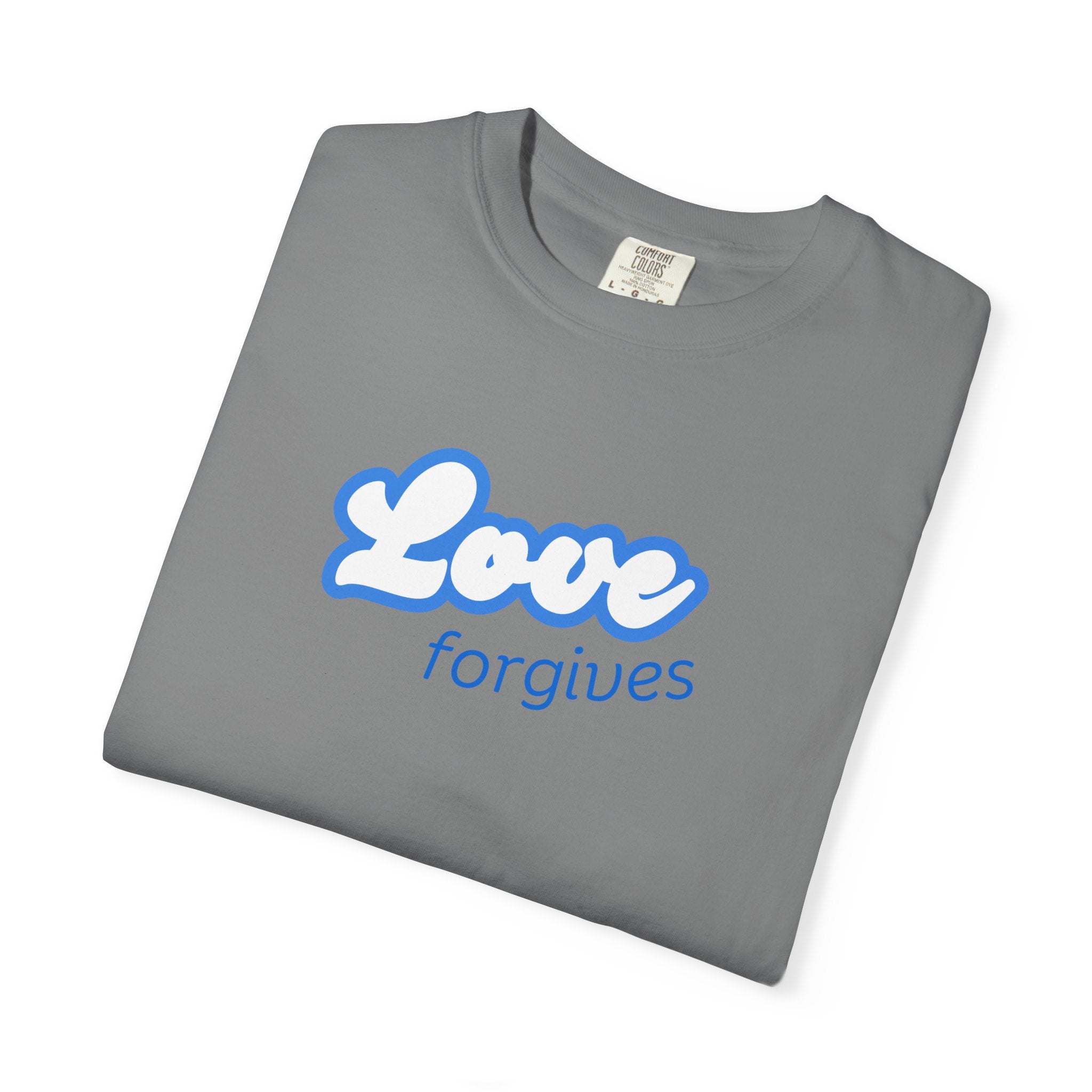 Love Forgives T-Shirt — Retro Script Graphic Tee