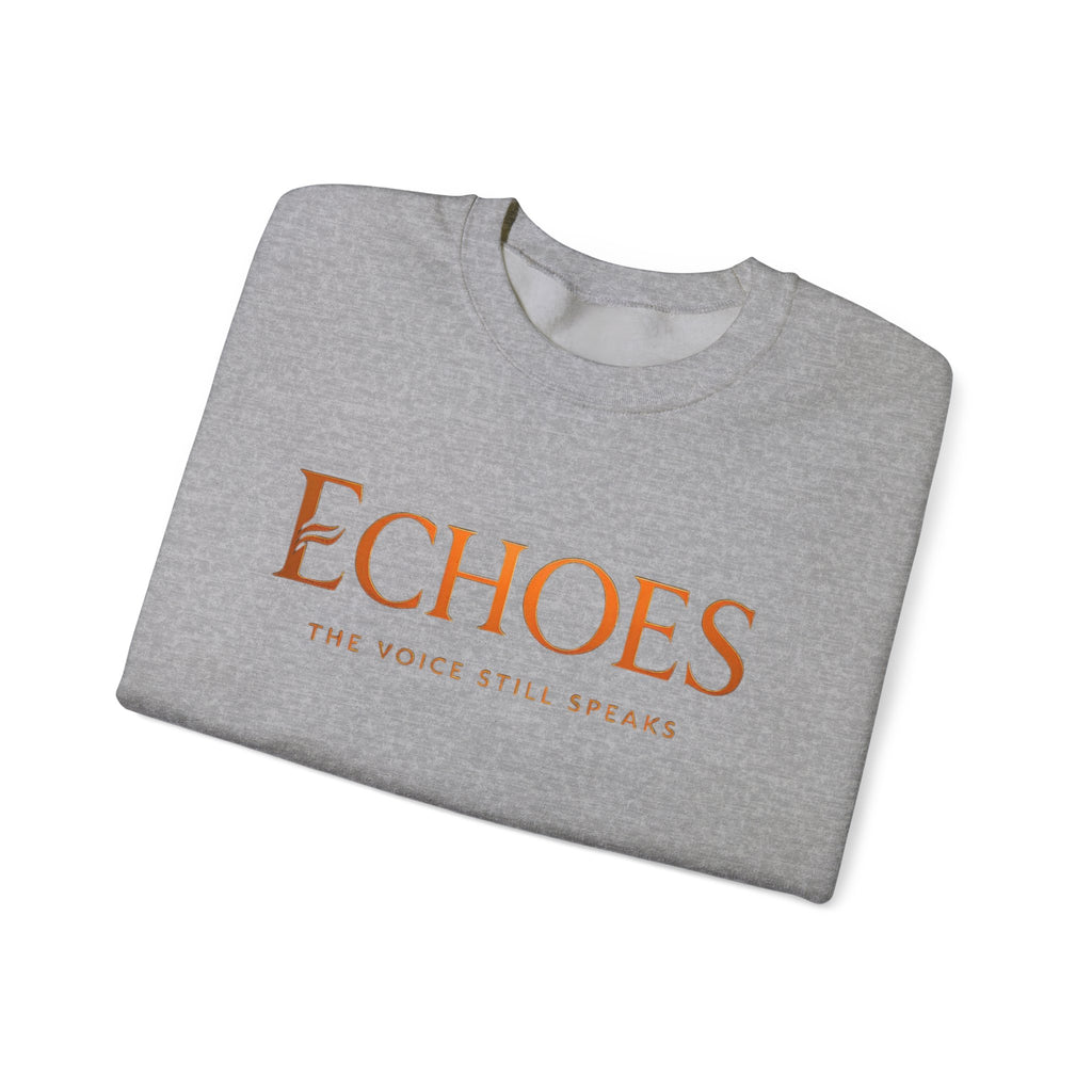 Echoes Crewneck Sweatshirt — "Echoes: The Voice Still Speaks" Minimal Graphic