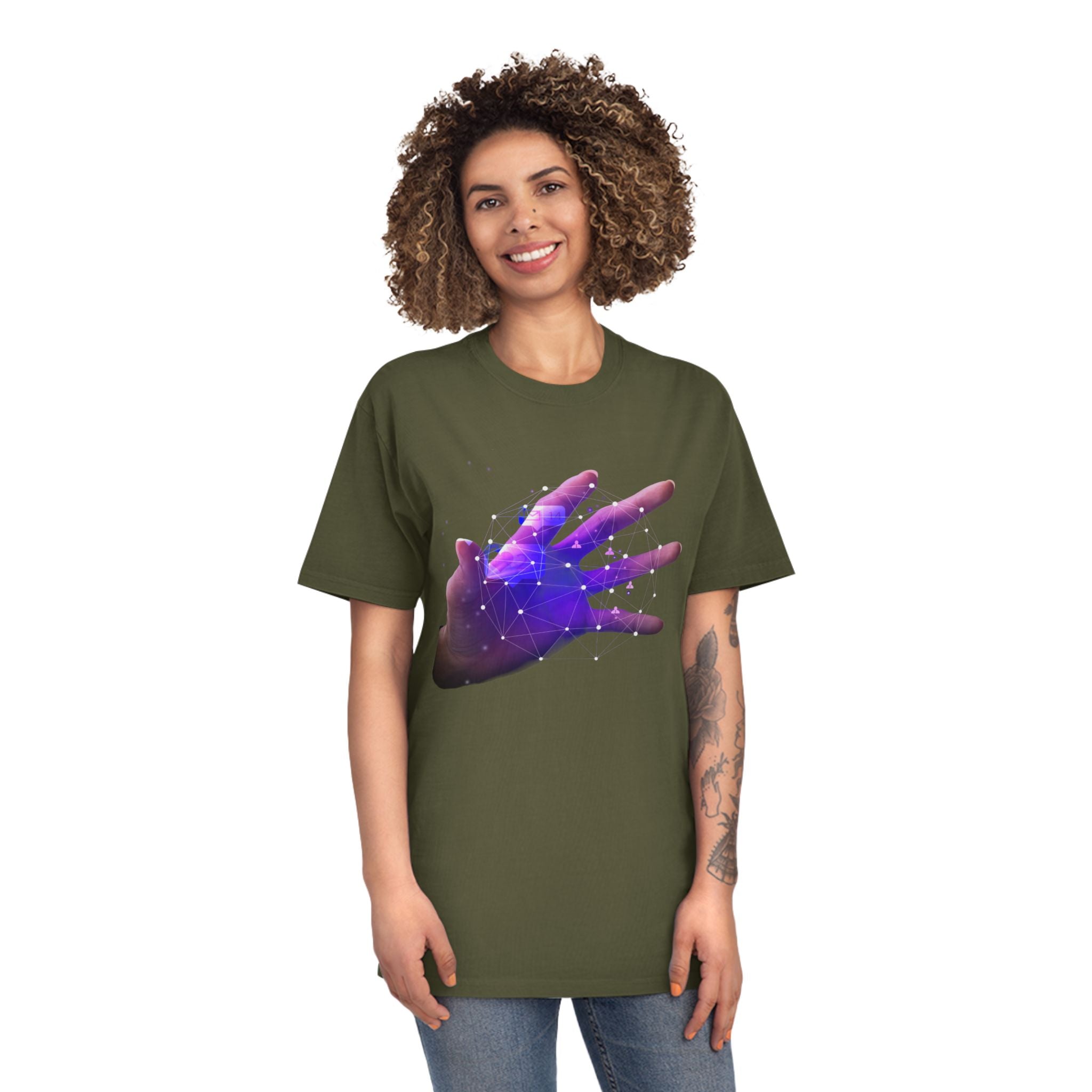 Galaxy Hand Tee — Cosmic Space Hand Graphic T-Shirt