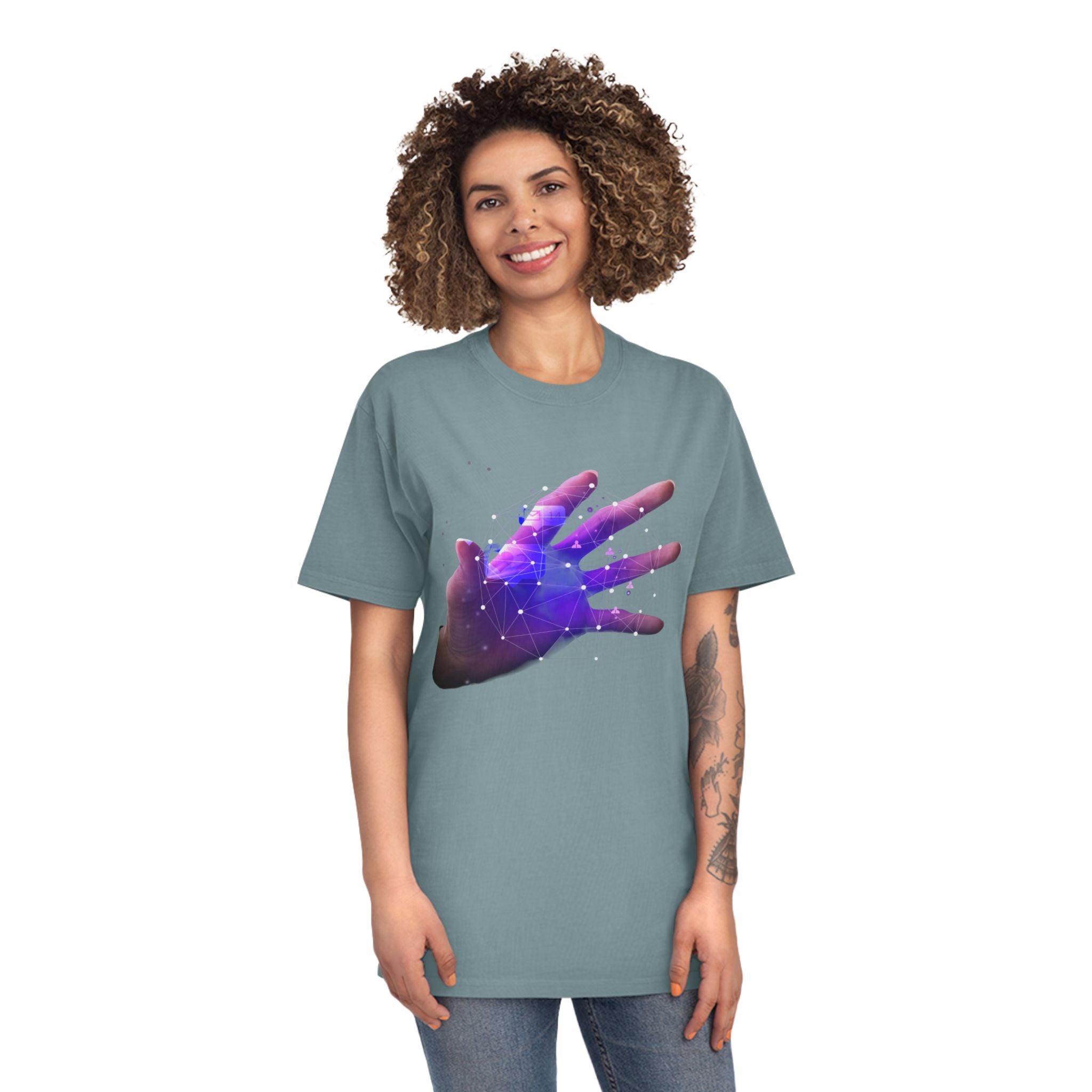 Galaxy Hand Tee — Cosmic Space Hand Graphic T-Shirt