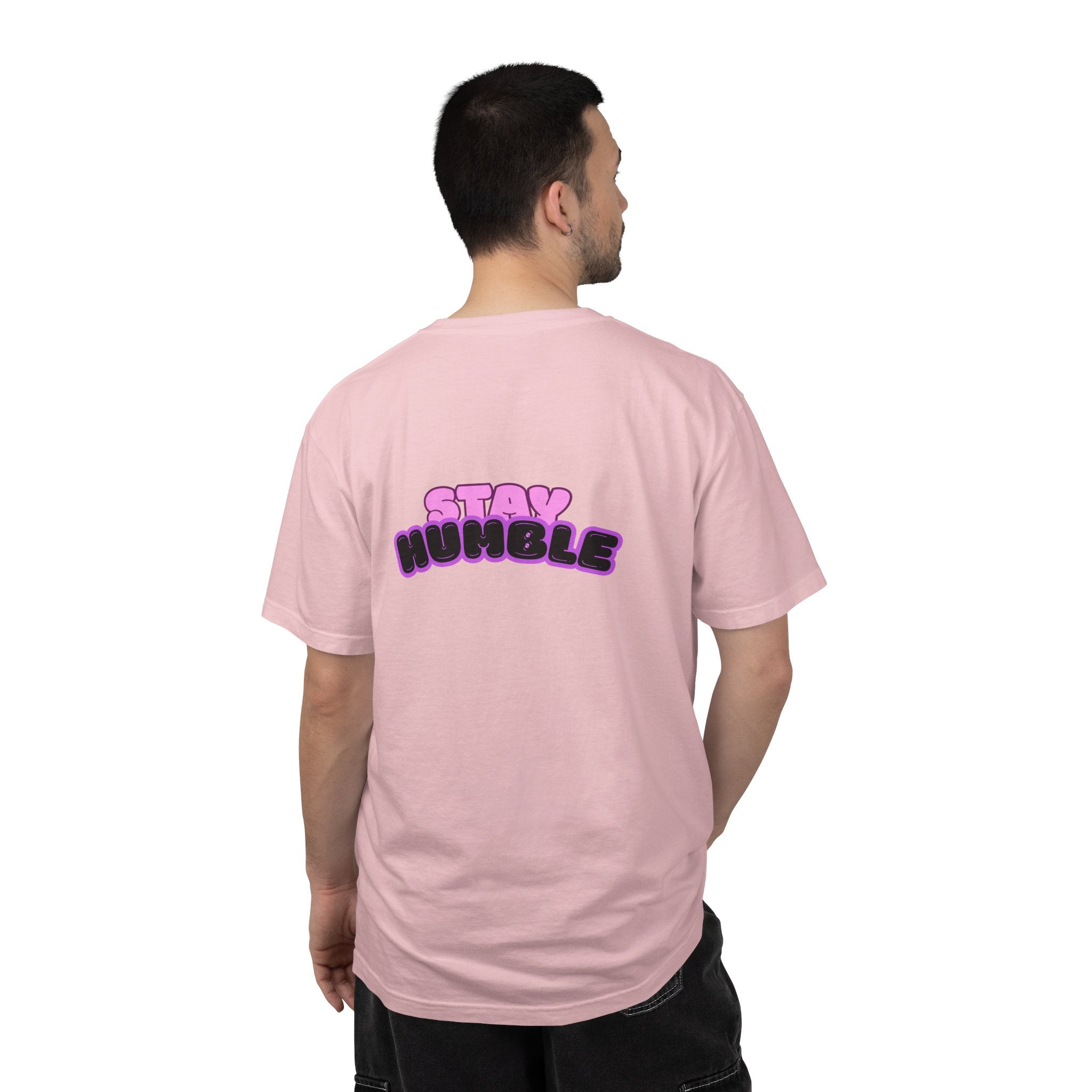 Stay Humble Graphic T-Shirt — Retro Pink & Black Text Tee