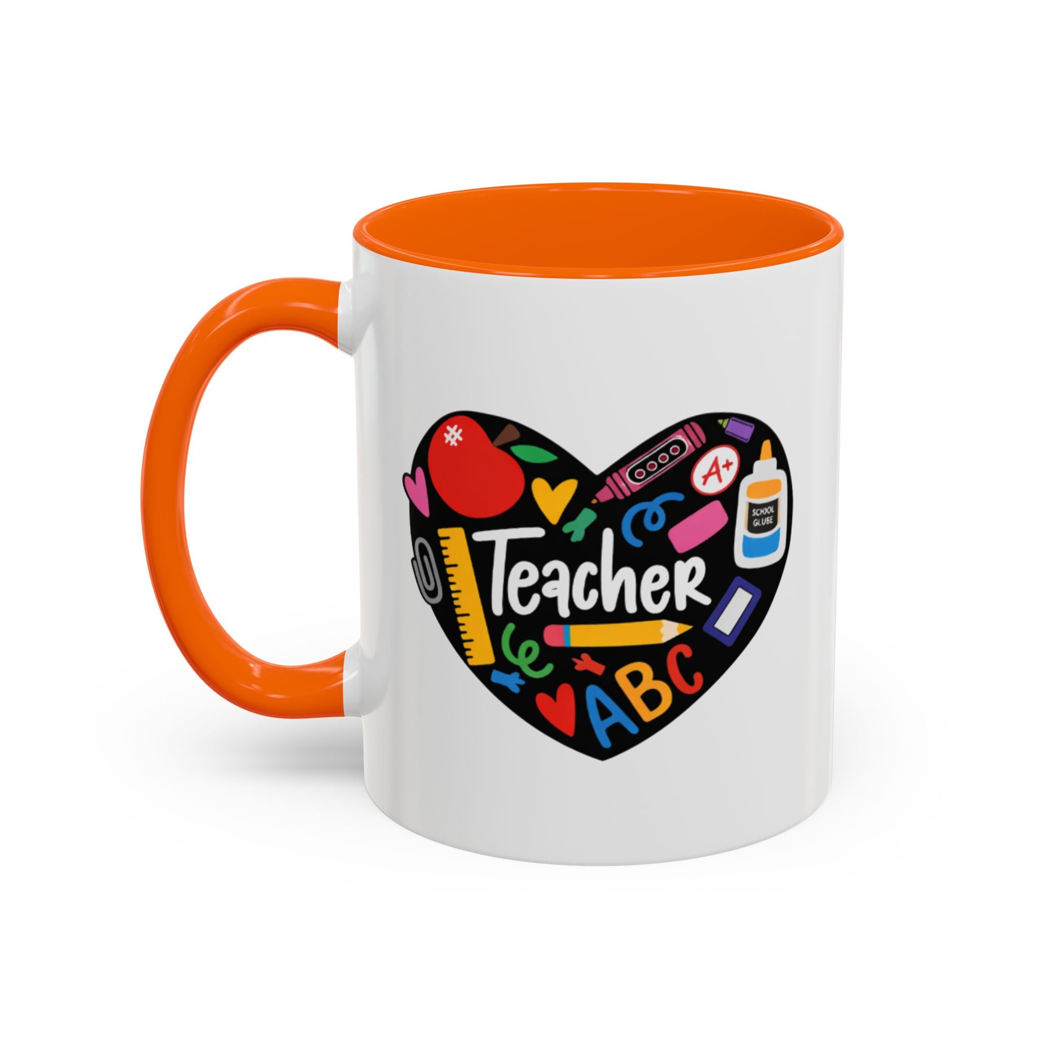 Teacher Heart Accent Coffee Mug — Teacher Appreciation Gift (11/15oz)