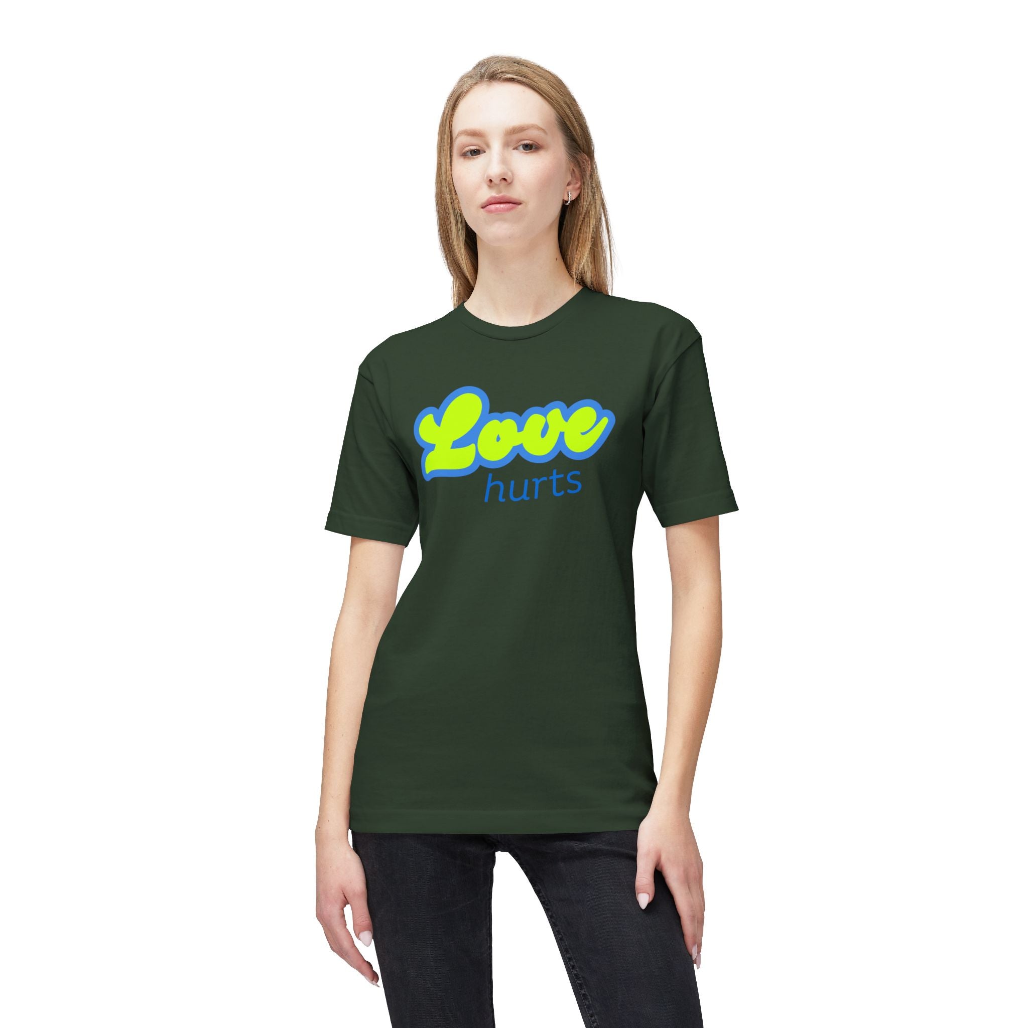 Love Hurts T‑Shirt — "Love hurts" Script Tee with Back "...but hate kills"