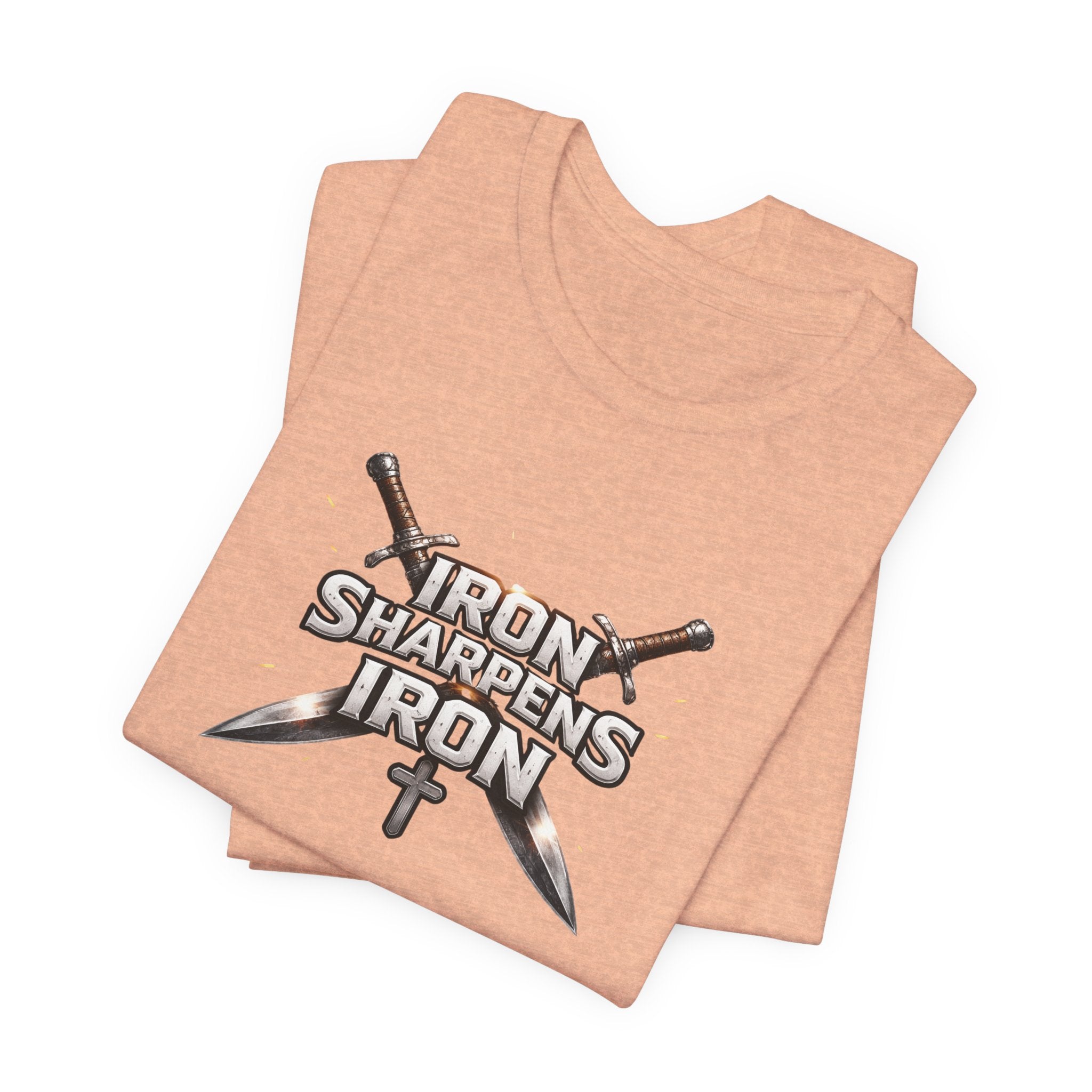 Iron Sharpens Iron T-Shirt — Christian Faith Cross & Swords Tee