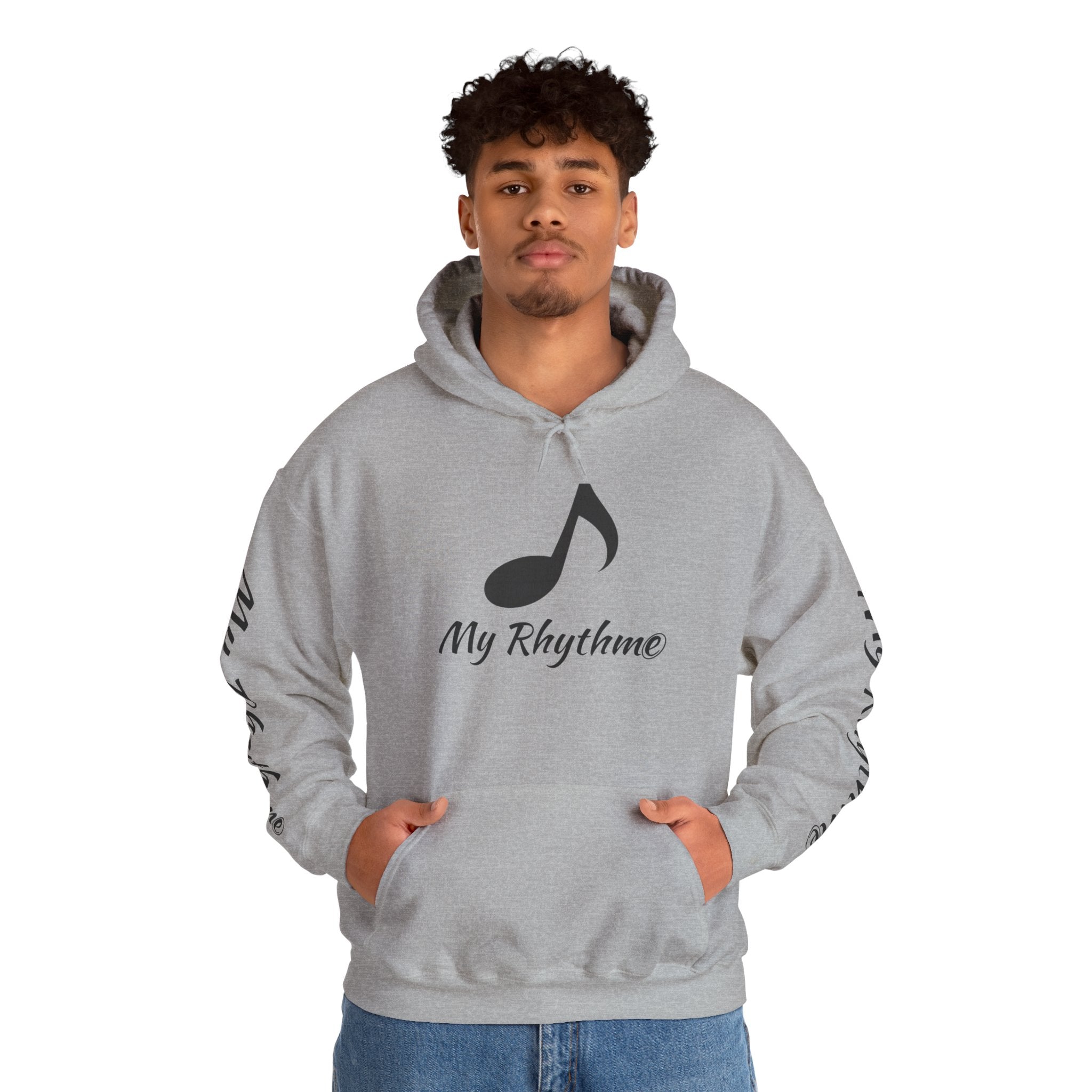 Rhythmic Note Hoodie — "My Rhythme" Music-Inspired Pullover