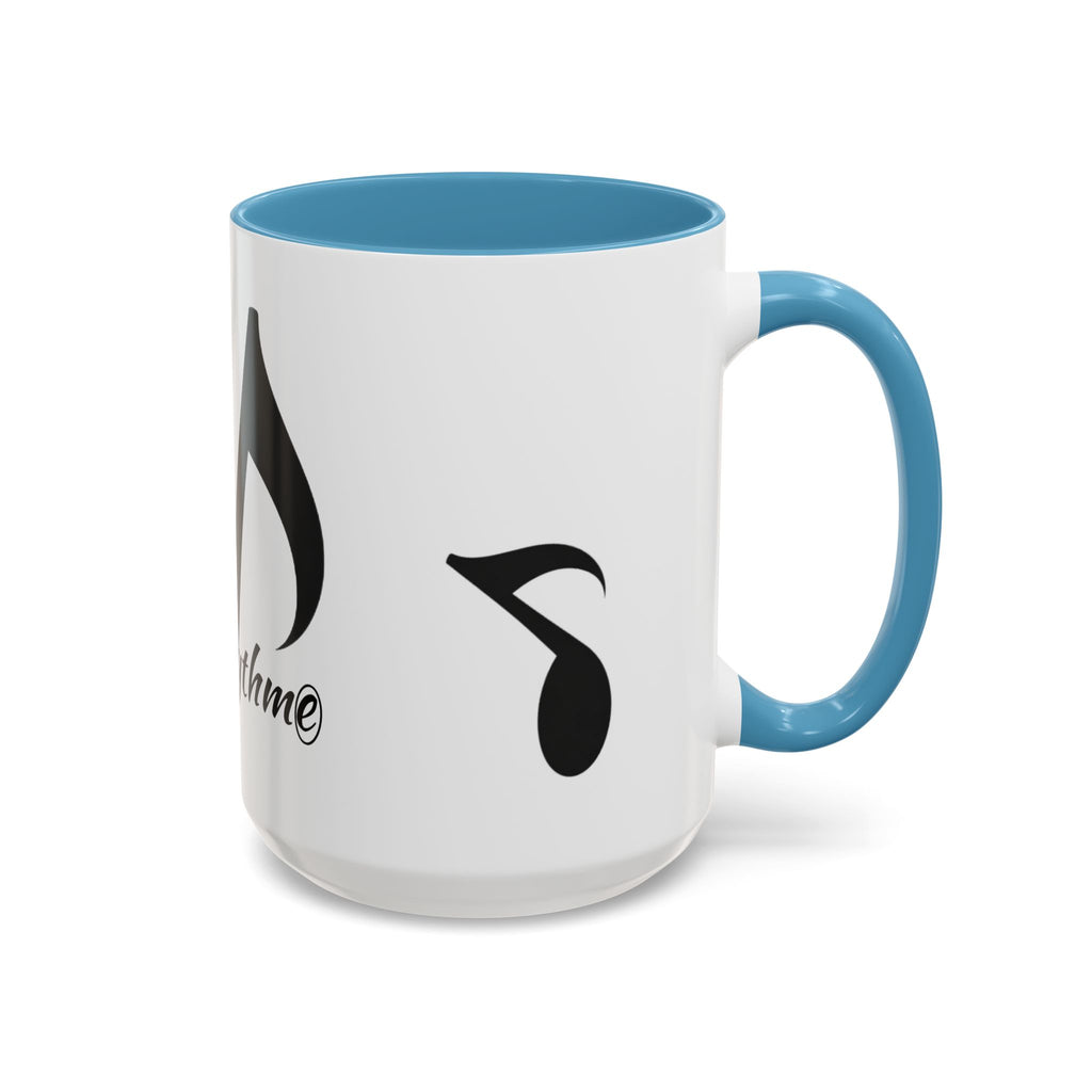Music Note Accent Mug — "My Rhythmé" Pink Interior Coffee Mug