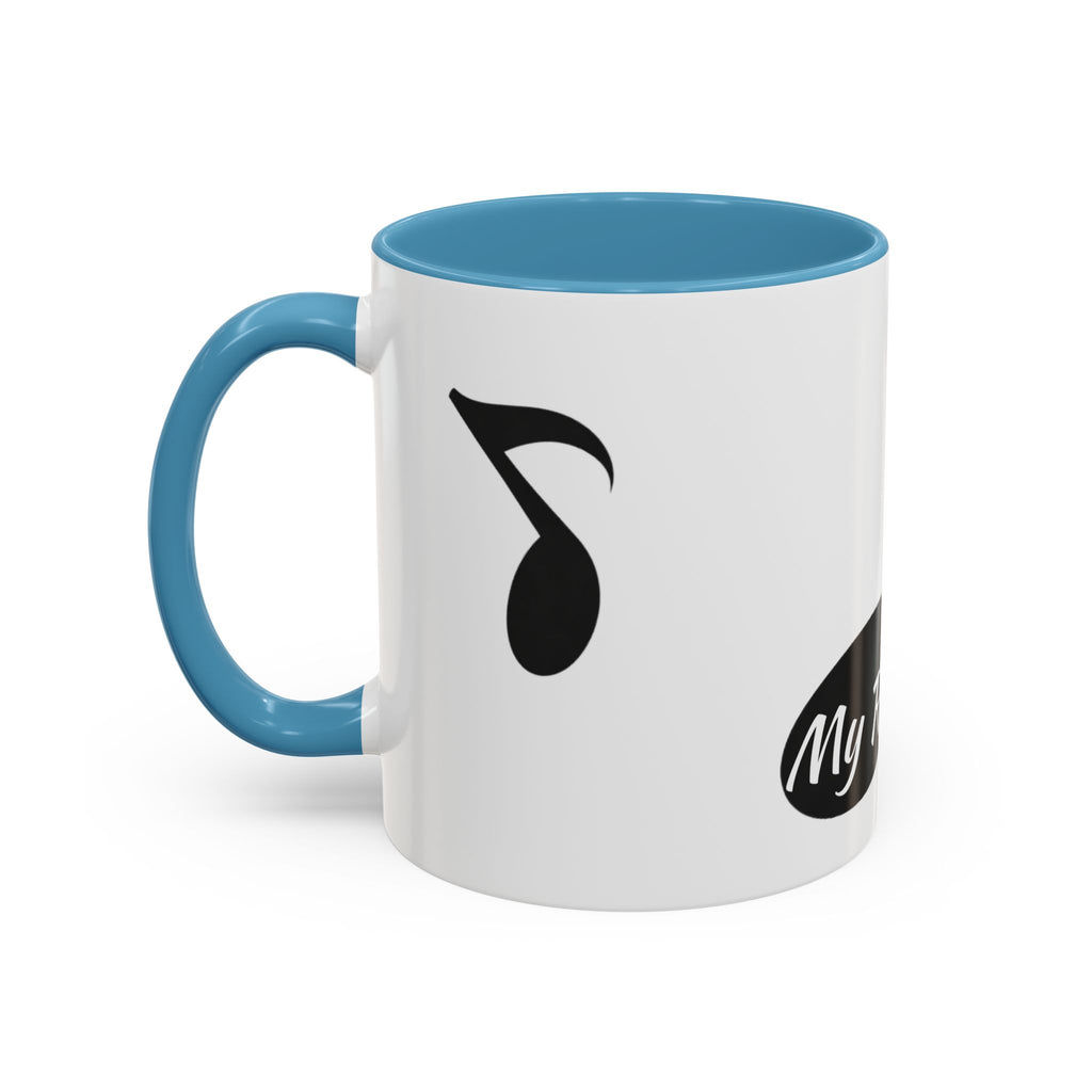 Music Note Accent Mug — "My Rhythmé" Pink Interior Coffee Mug