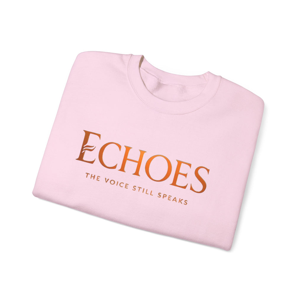 Echoes Crewneck Sweatshirt — "Echoes: The Voice Still Speaks" Minimal Graphic
