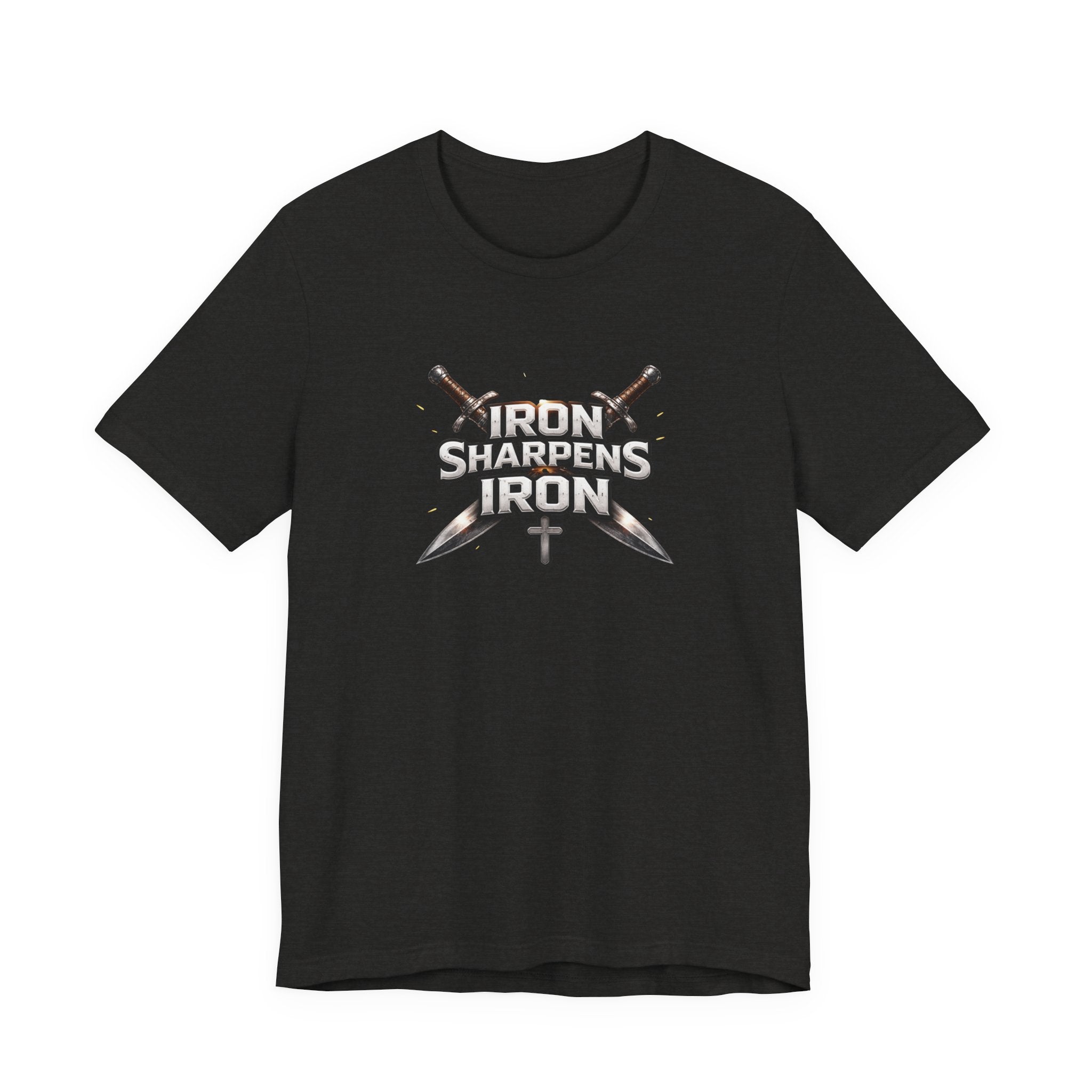 Iron Sharpens Iron T-Shirt — Christian Faith Cross & Swords Tee