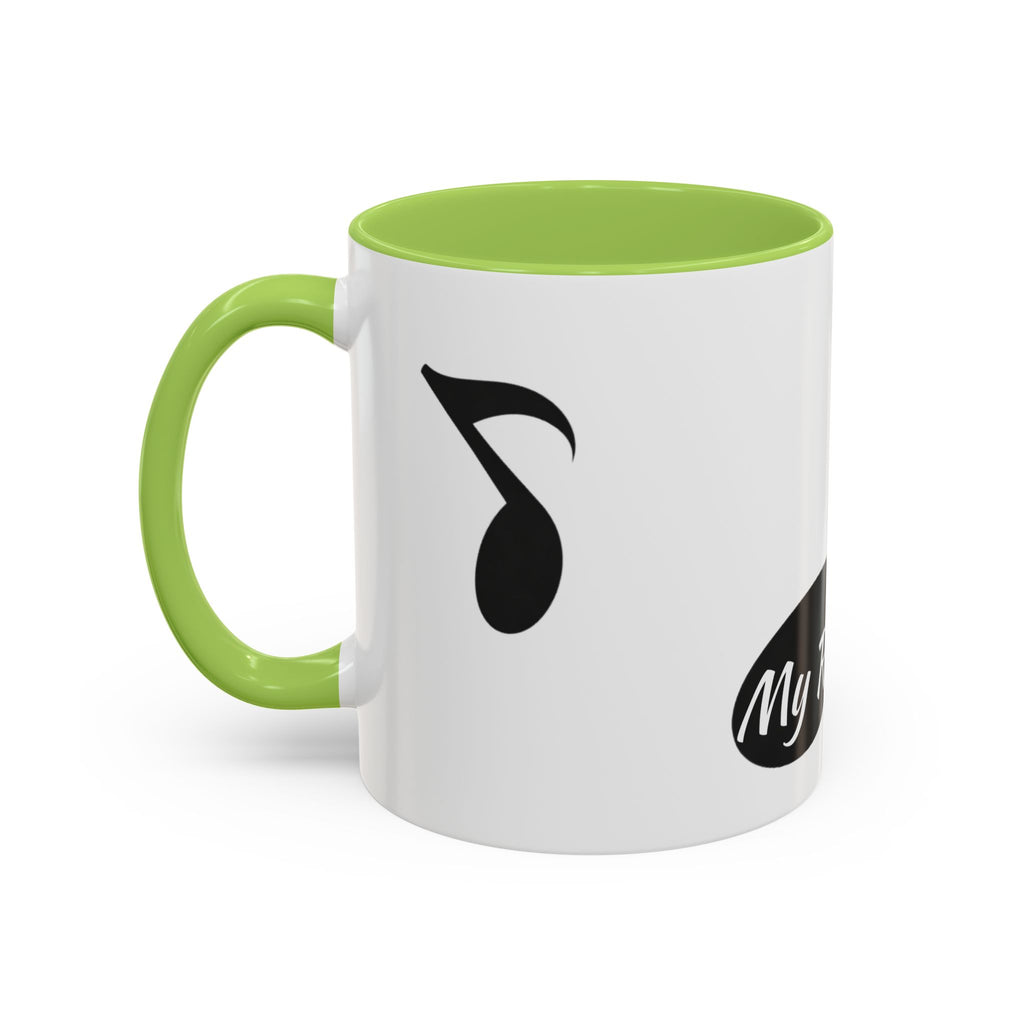 Music Note Accent Mug — "My Rhythmé" Pink Interior Coffee Mug