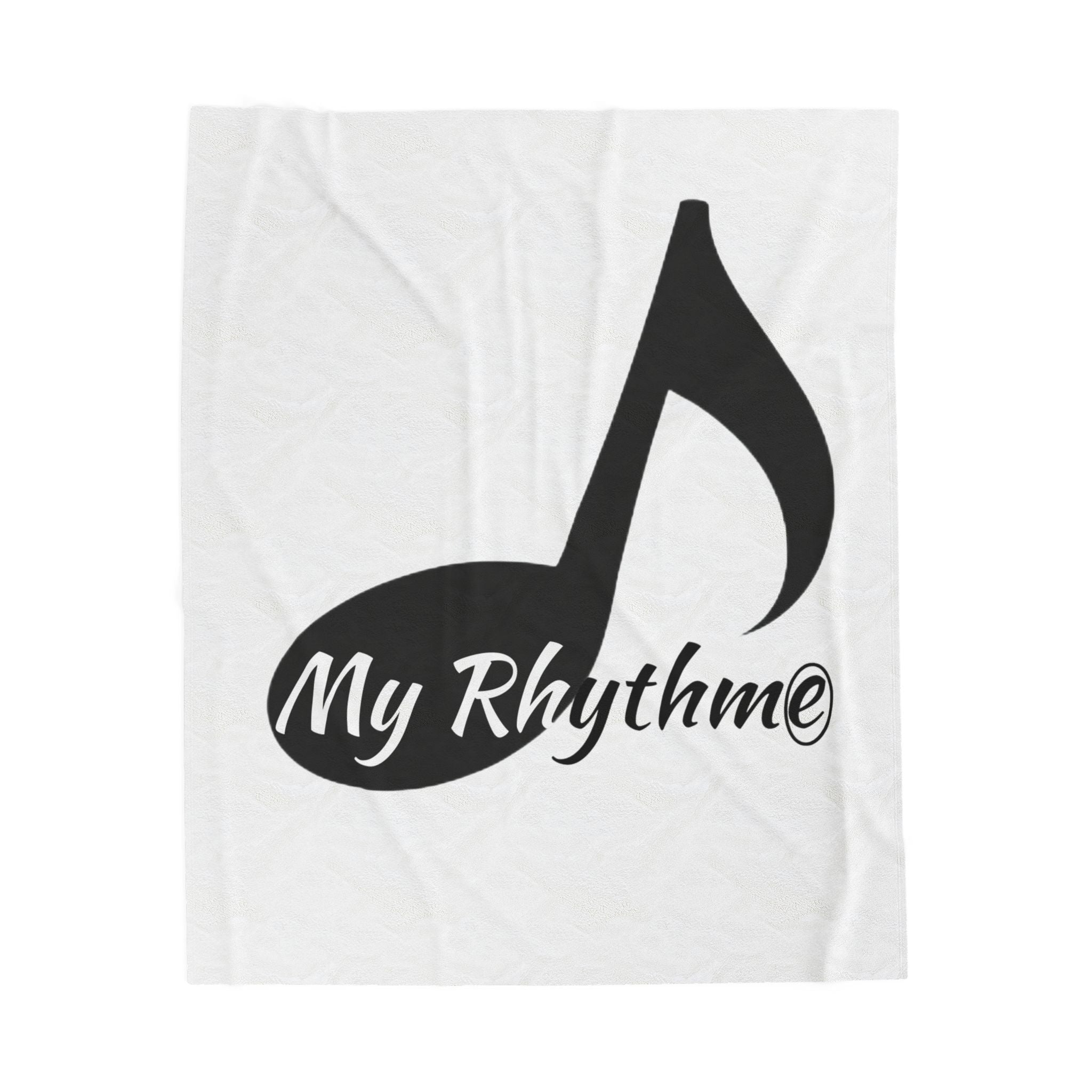 Velveteen Plush Blanket — "My Rhythme" Music Note Cozy Throw for Musicians & Music Lovers
