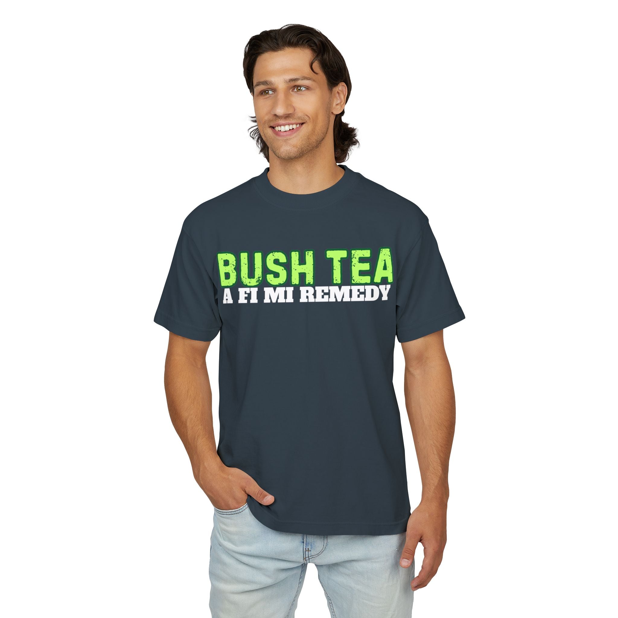 Bush Tea Tee — 'Bush Tea A Fi Mi Remedy' Graphic T-Shirt