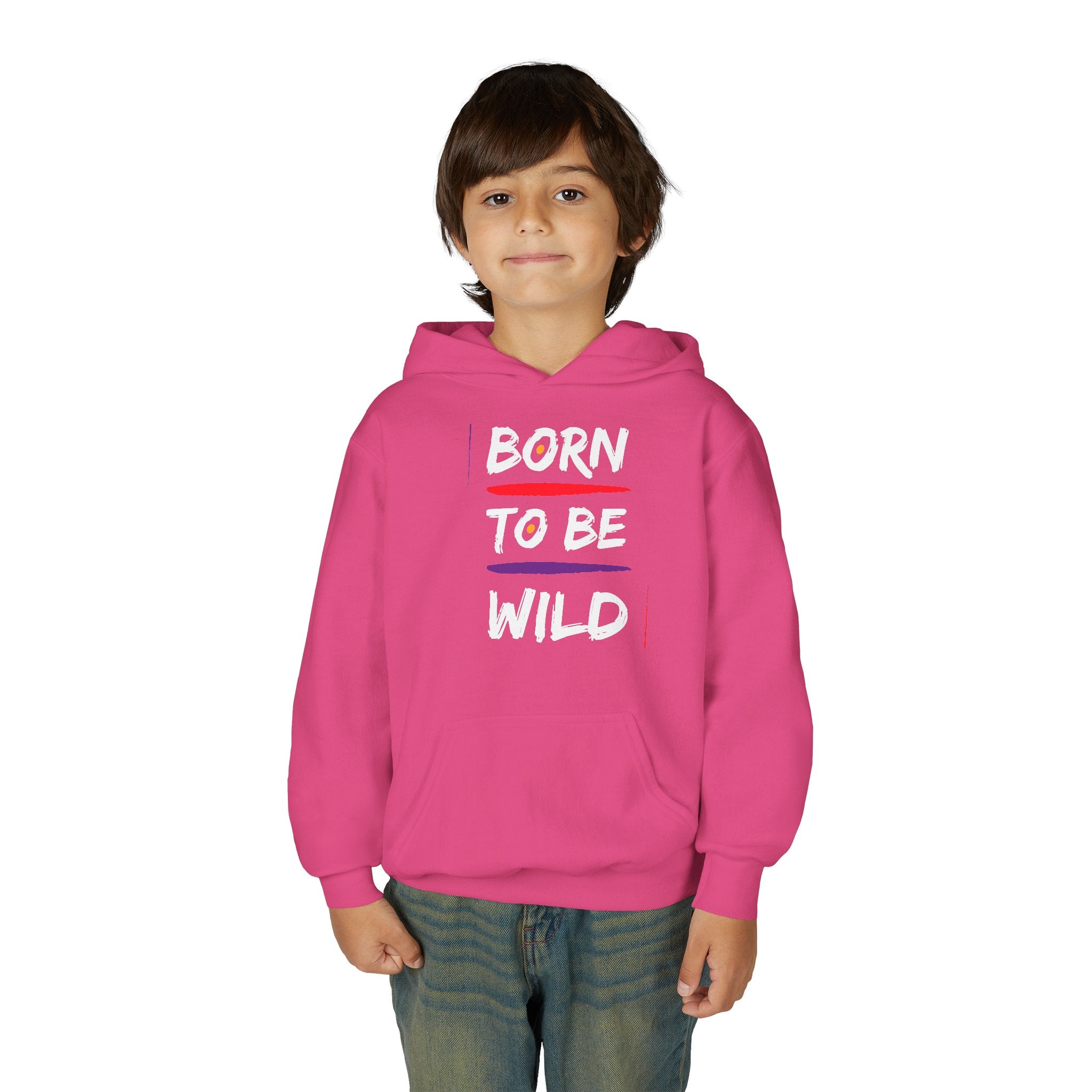 Minimalist Sunrise Stripe Youth Hoodie — Colorful Abstract Graphic Kids Sweatshirt