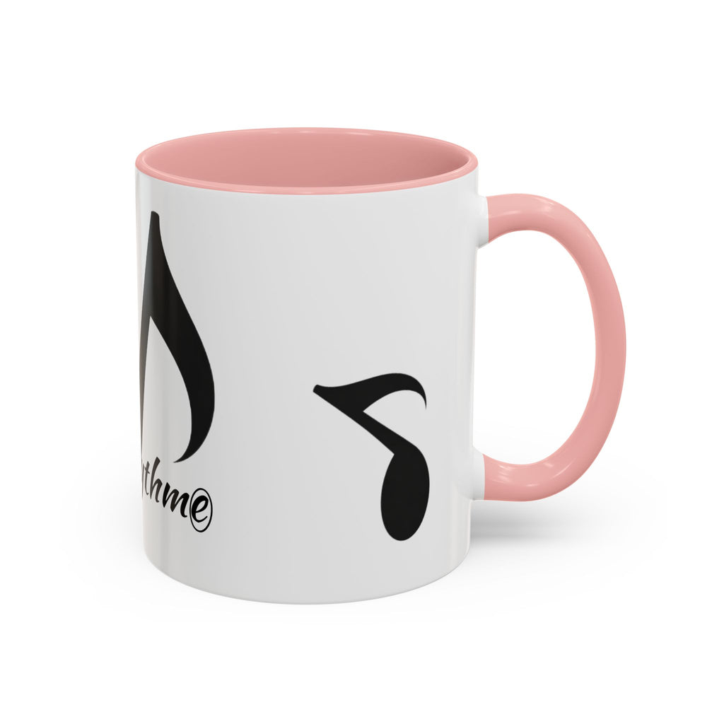 Music Note Accent Mug — "My Rhythmé" Pink Interior Coffee Mug