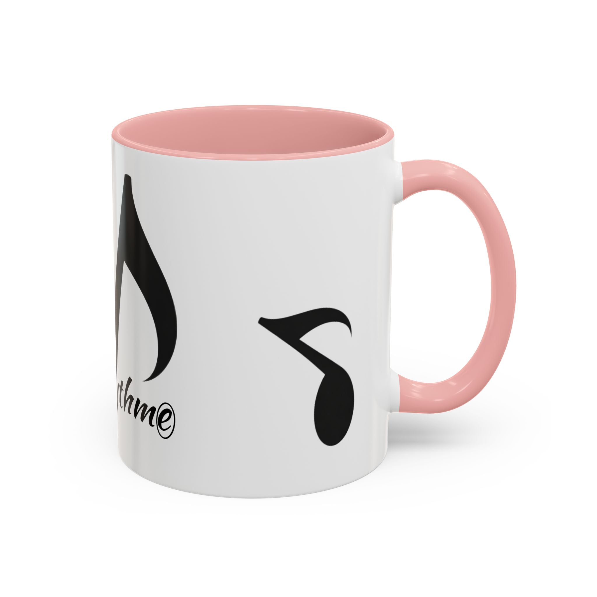 Music Note Accent Mug — "My Rhythmé" Pink Interior Coffee Mug