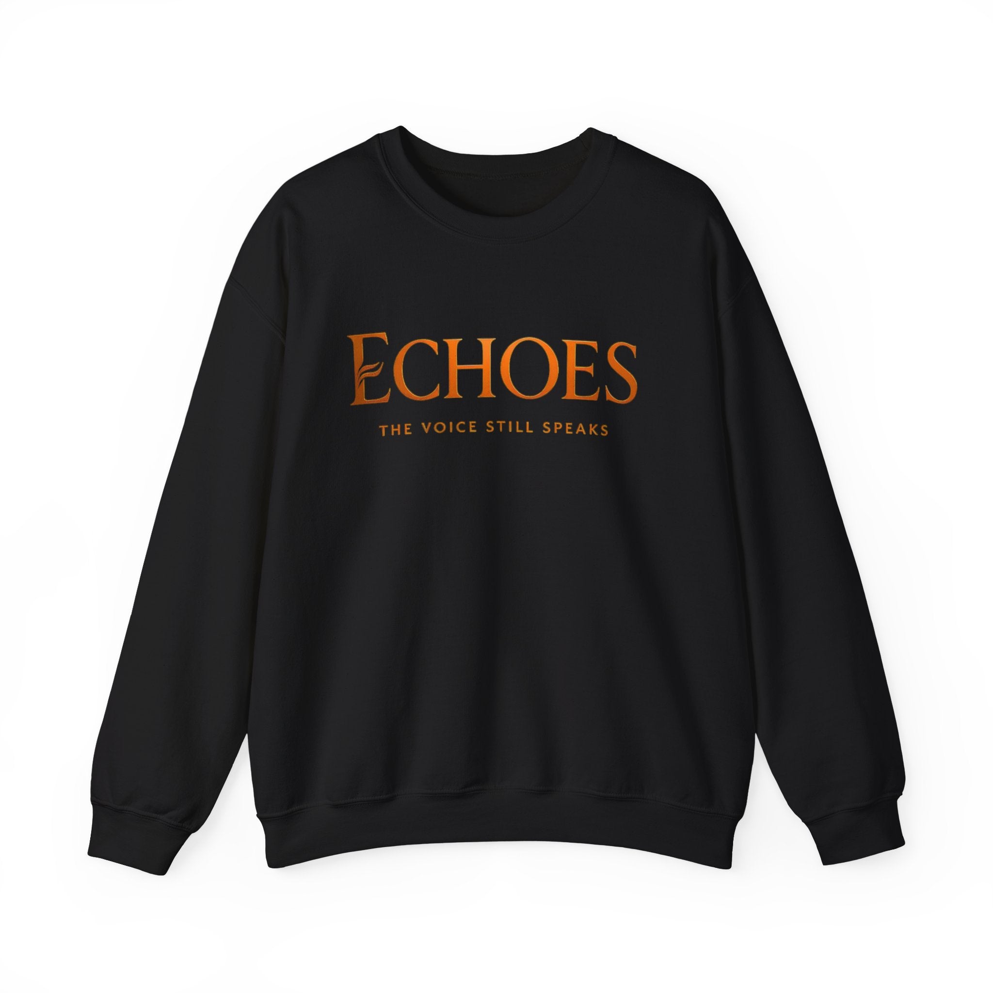 Echoes Crewneck Sweatshirt — "Echoes: The Voice Still Speaks" Minimal Graphic