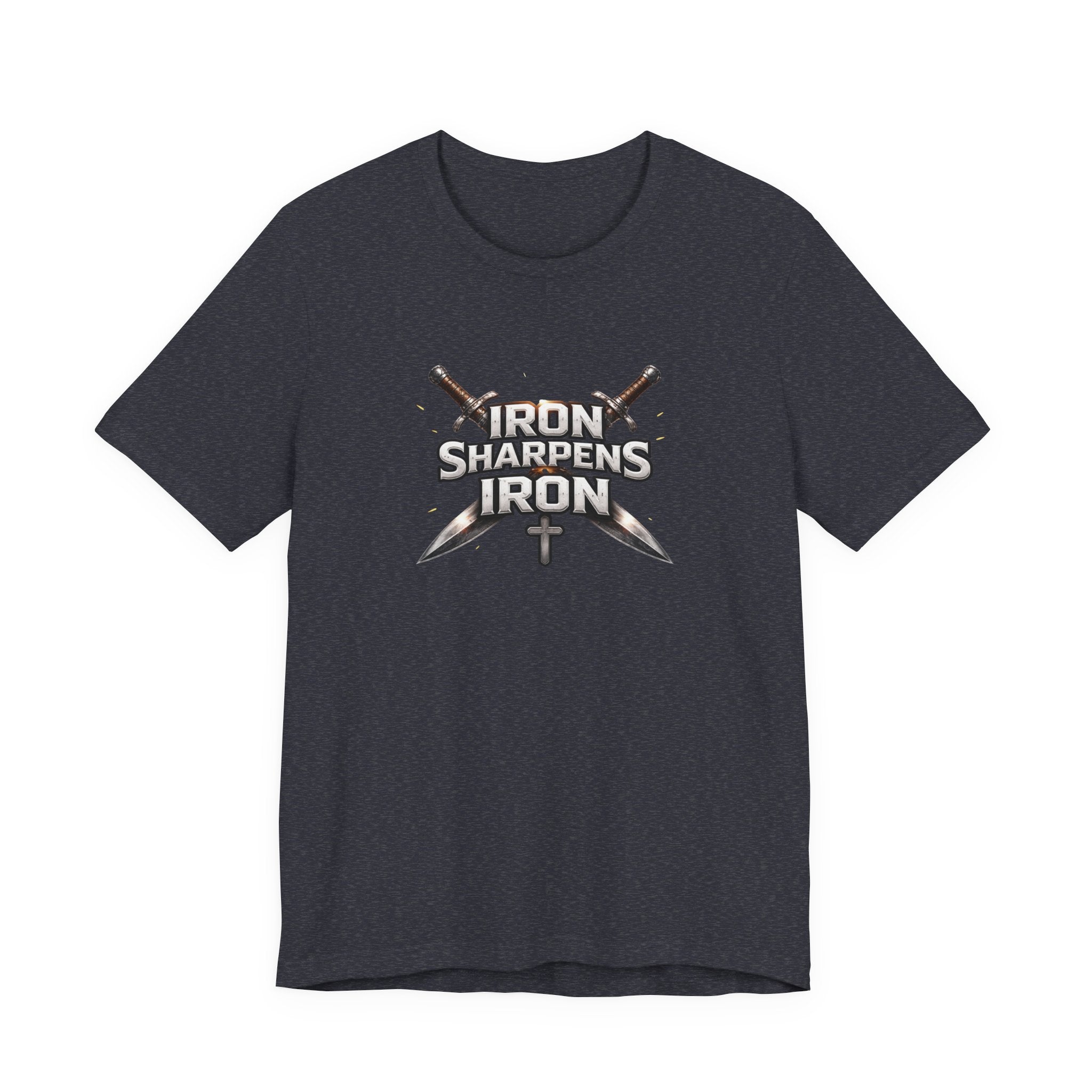 Iron Sharpens Iron T-Shirt — Christian Faith Cross & Swords Tee