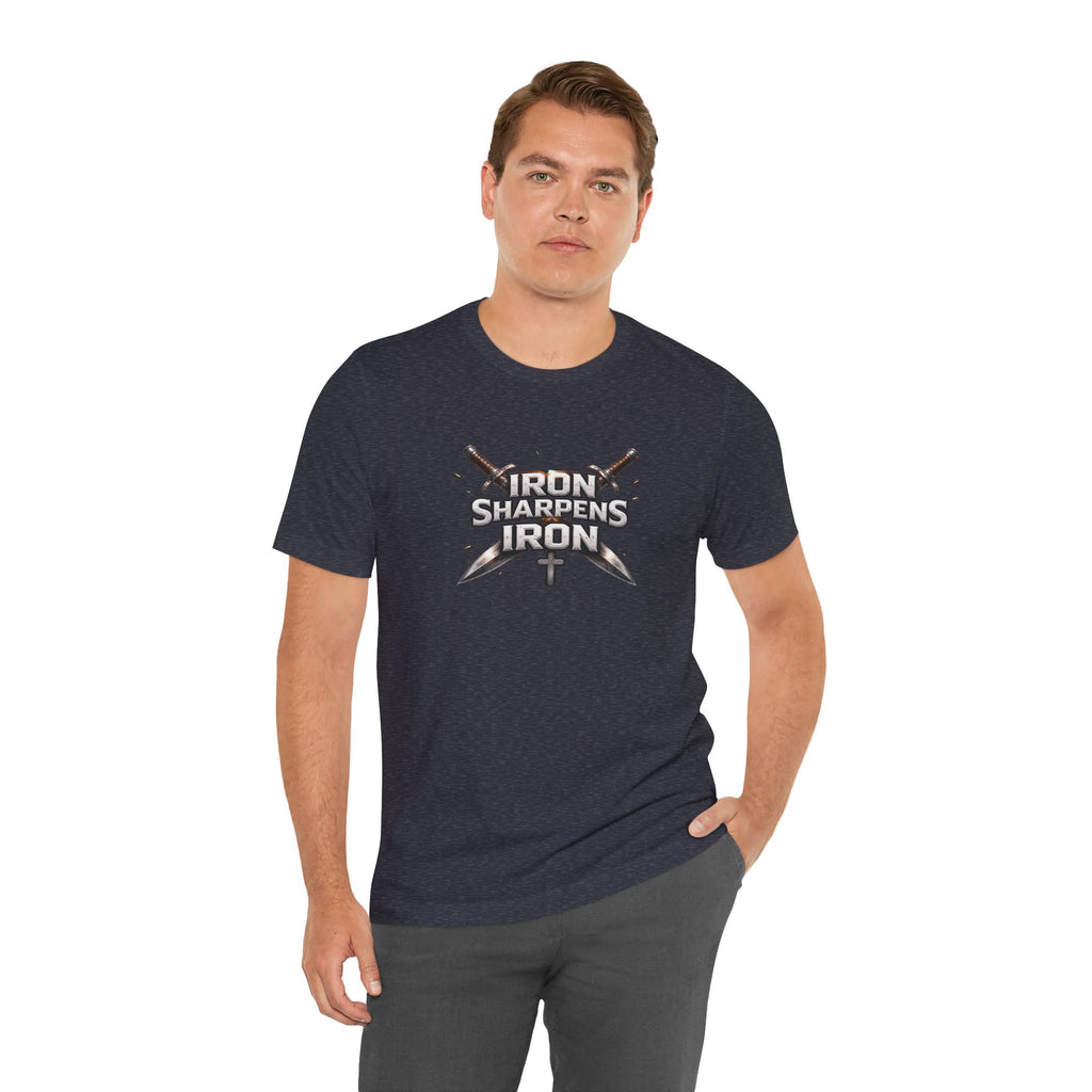 Iron Sharpens Iron T-Shirt — Christian Faith Cross & Swords Tee