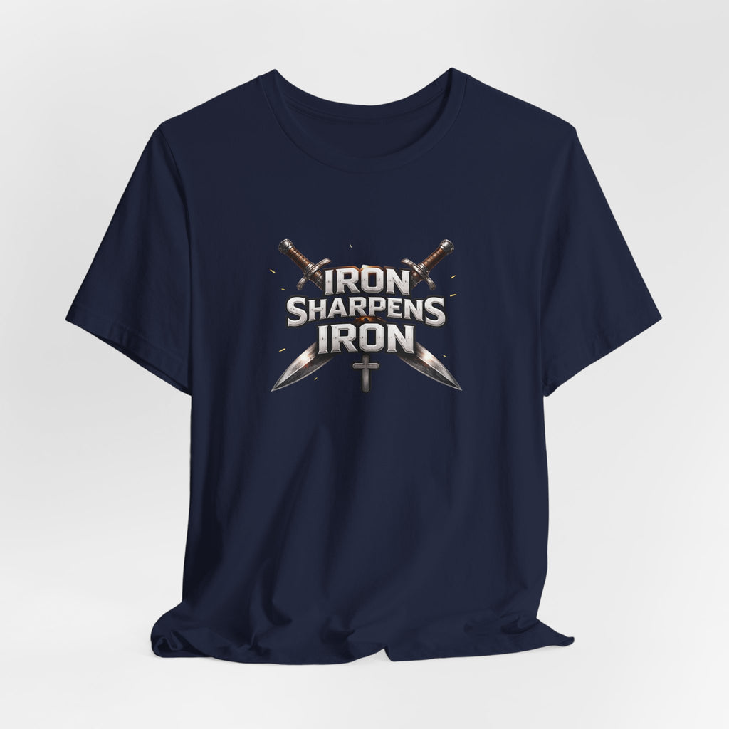 Iron Sharpens Iron T-Shirt — Christian Faith Cross & Swords Tee