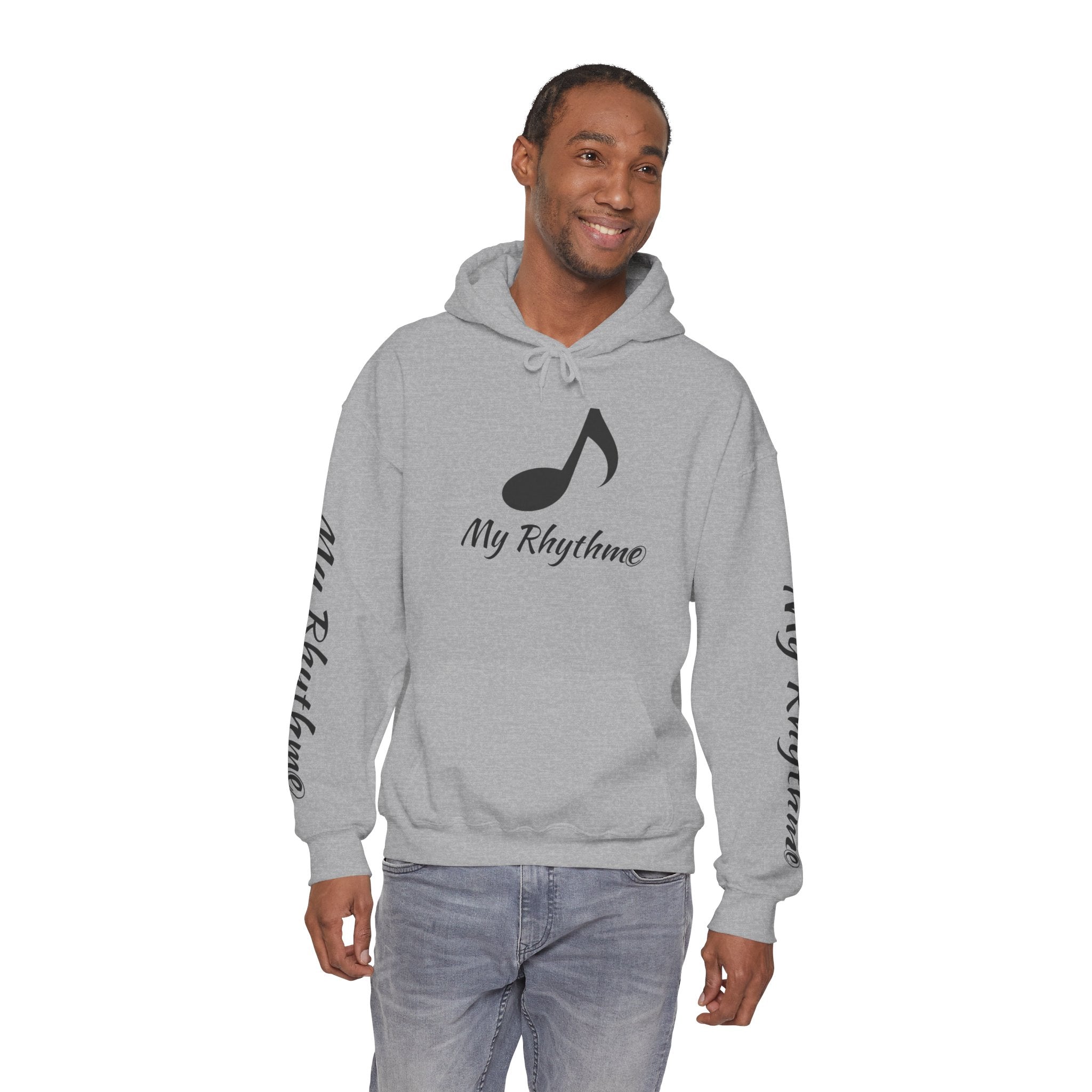 Rhythmic Note Hoodie — "My Rhythme" Music-Inspired Pullover
