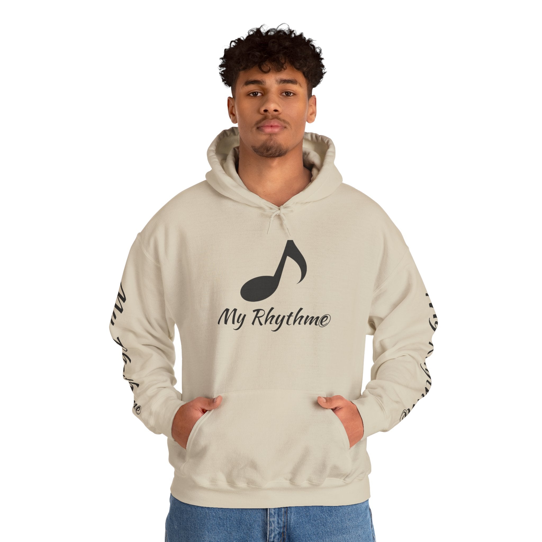 Rhythmic Note Hoodie — "My Rhythme" Music-Inspired Pullover