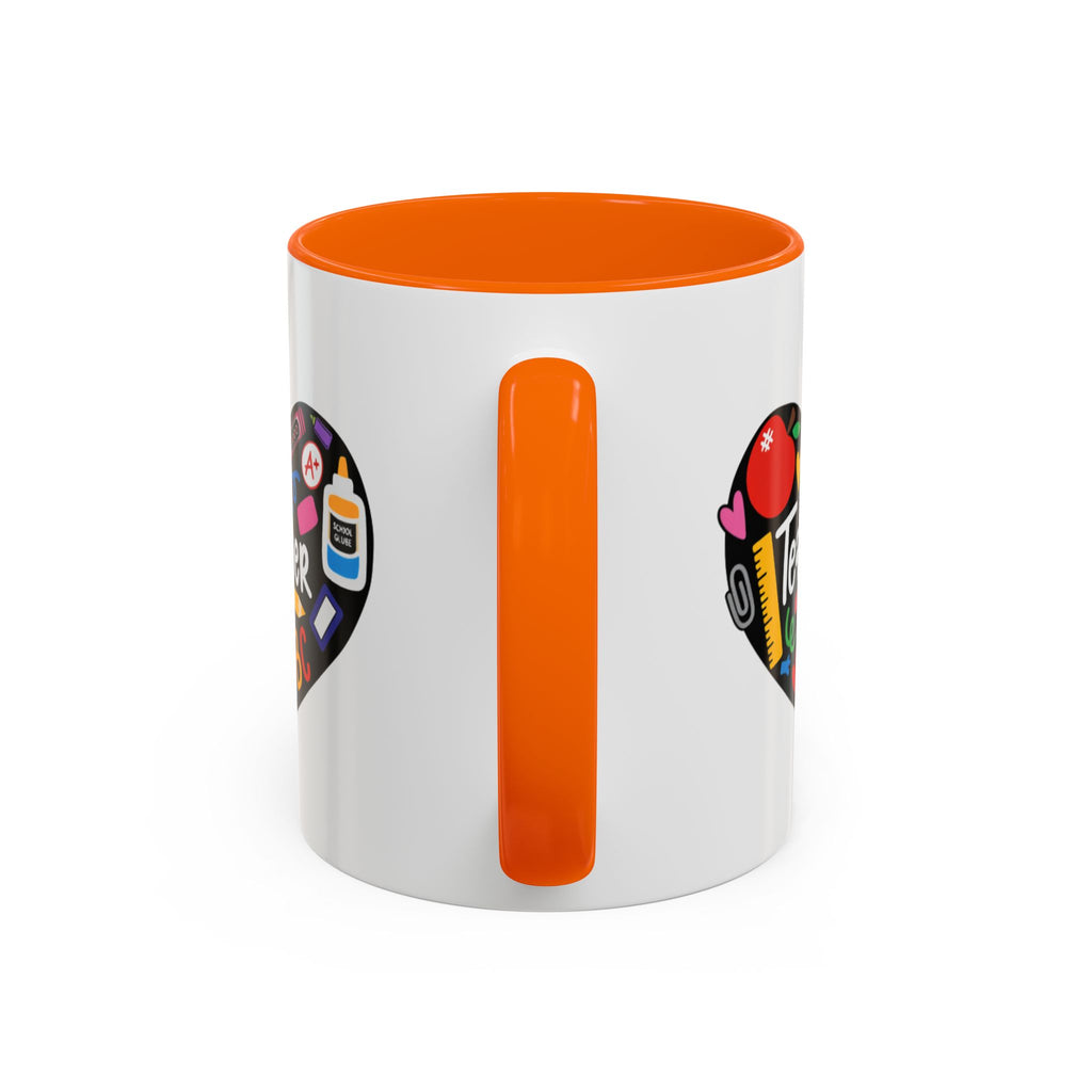 Teacher Heart Accent Coffee Mug — Teacher Appreciation Gift (11/15oz)