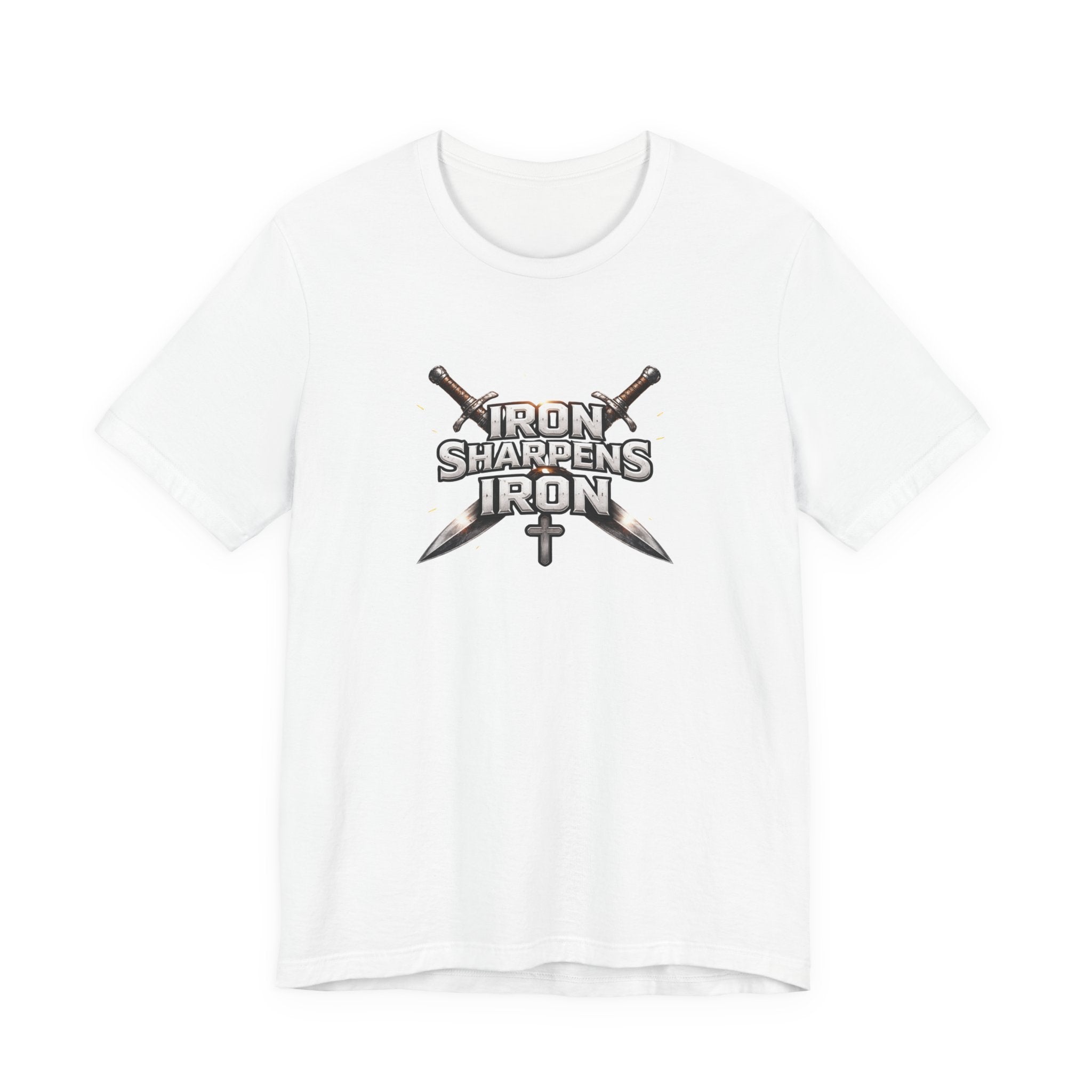 Iron Sharpens Iron T-Shirt — Christian Faith Cross & Swords Tee