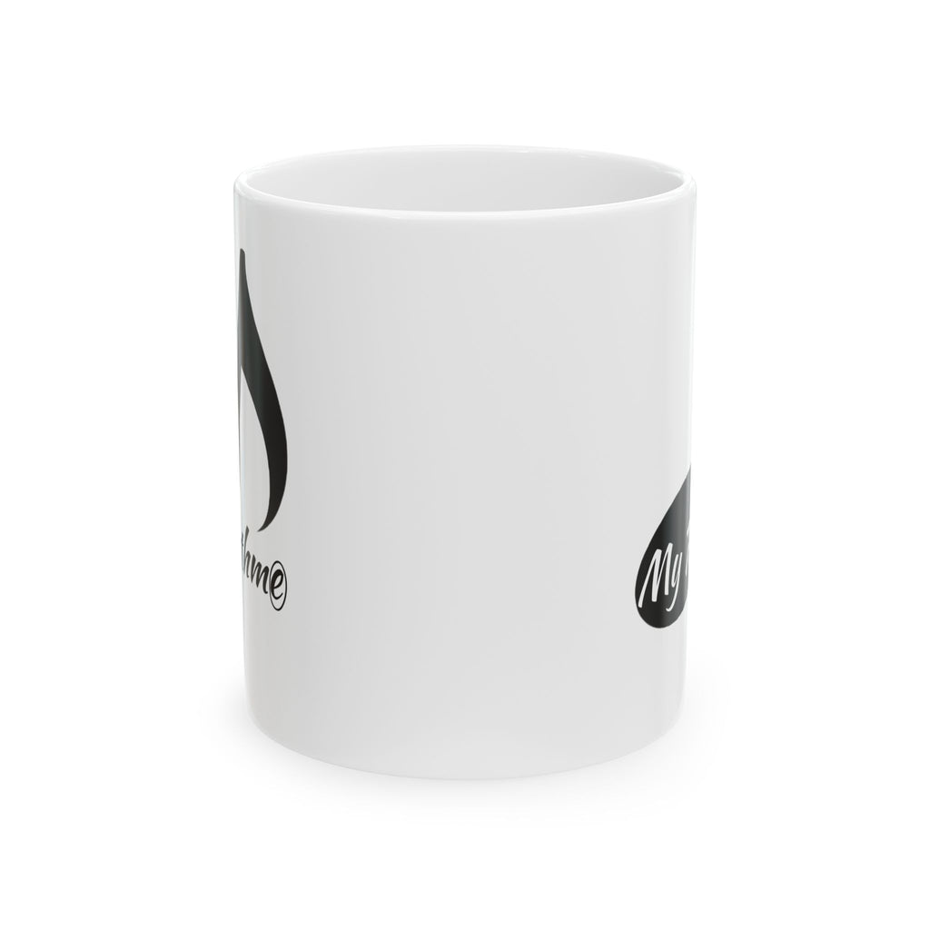 Coffee Mug — 'My Rhythme' Black Flame Teardrop Design (11oz, 15oz)