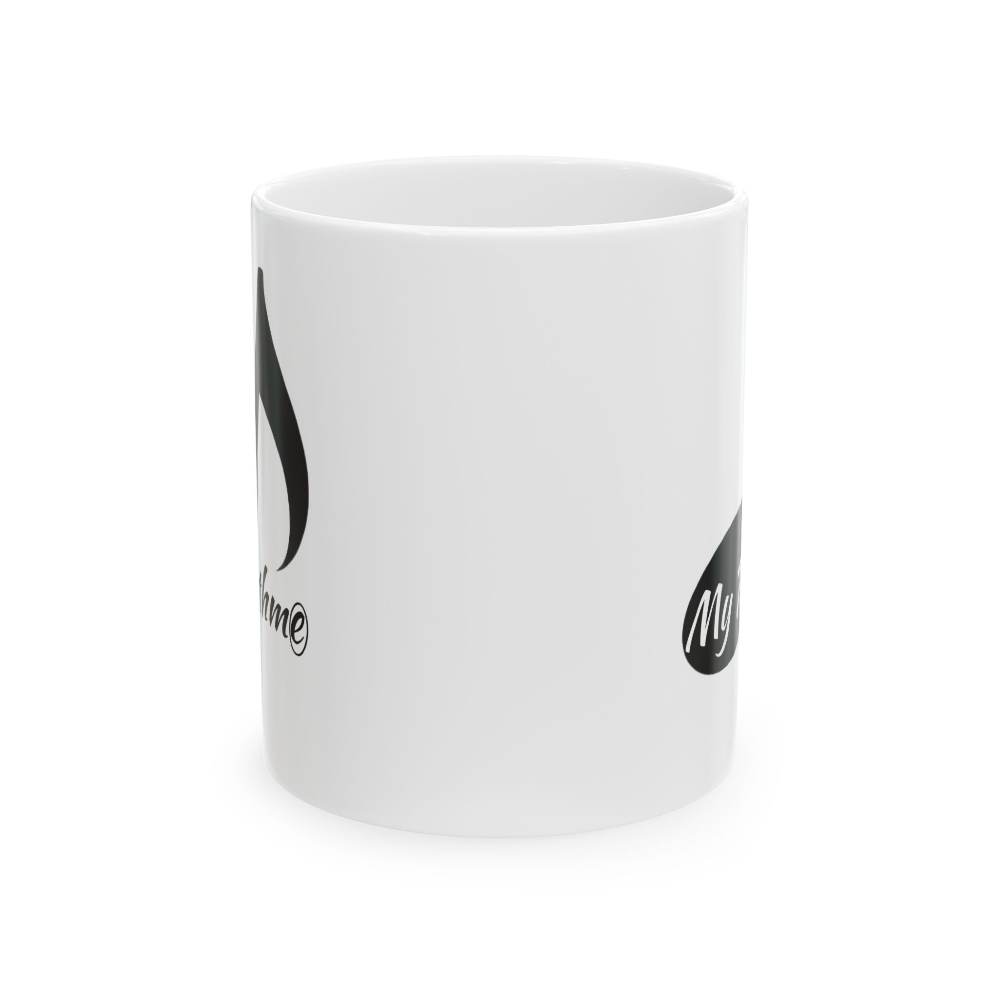 Coffee Mug — 'My Rhythme' Black Flame Teardrop Design (11oz, 15oz)